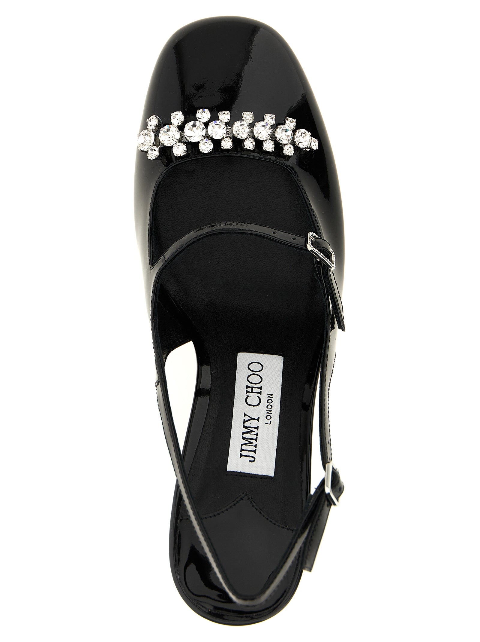 Jimmy Choo Black Leather Mid Heel Women's Pumps