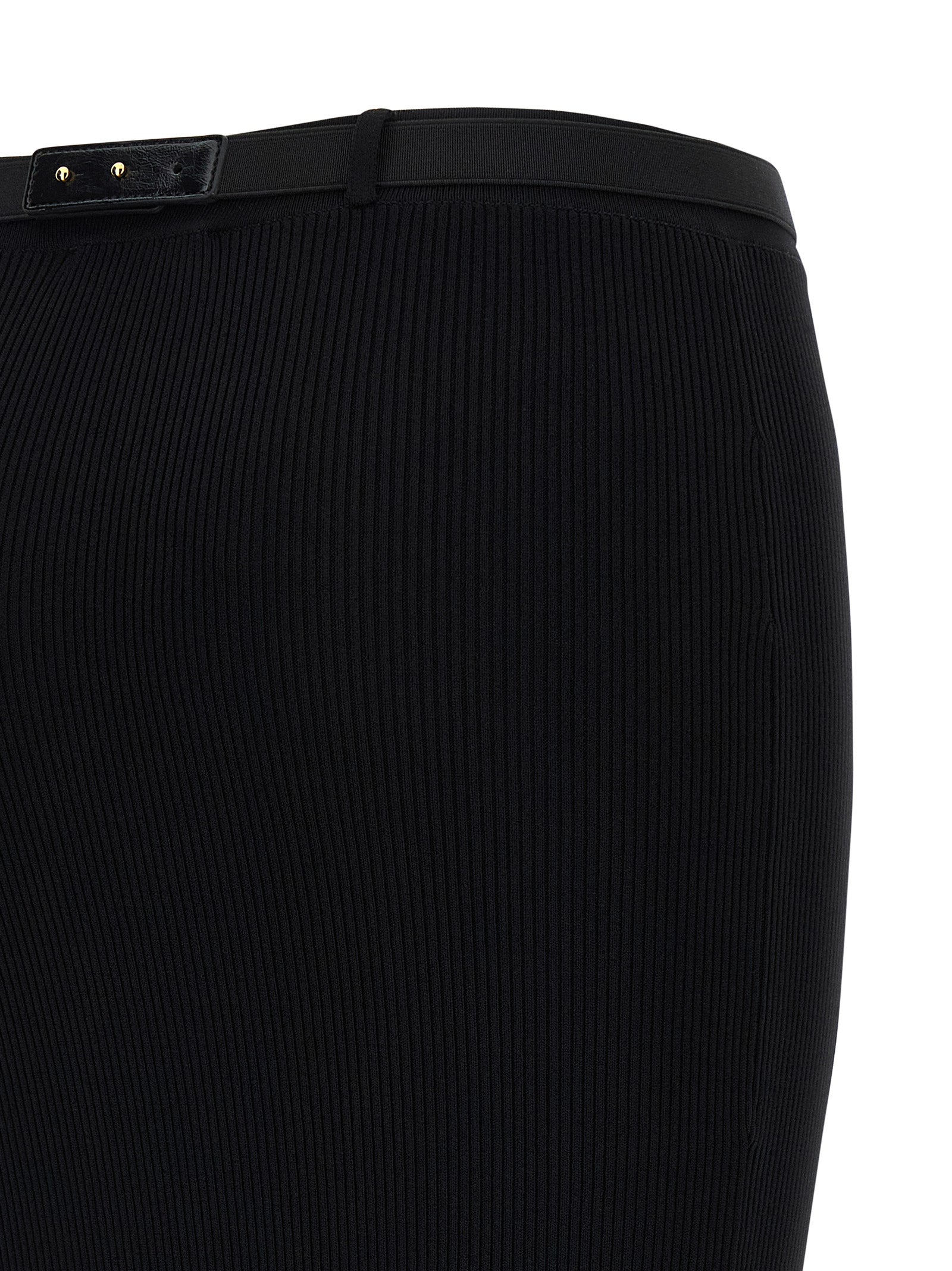 Elisabetta Franchi Black Viscose Midi Women's Skirt