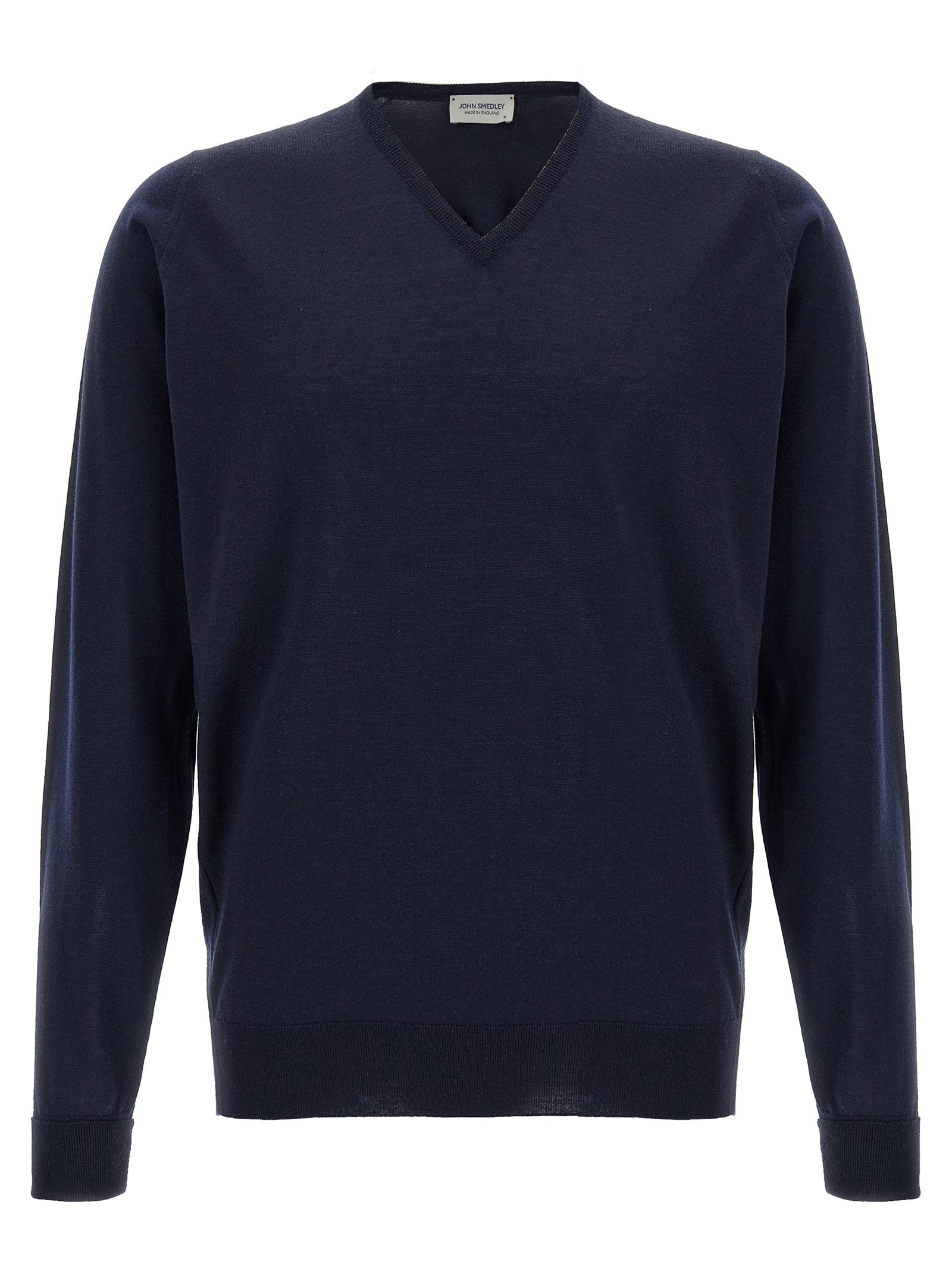 JOHN SMEDLEY Blue Merino Wool Men's Cardigan