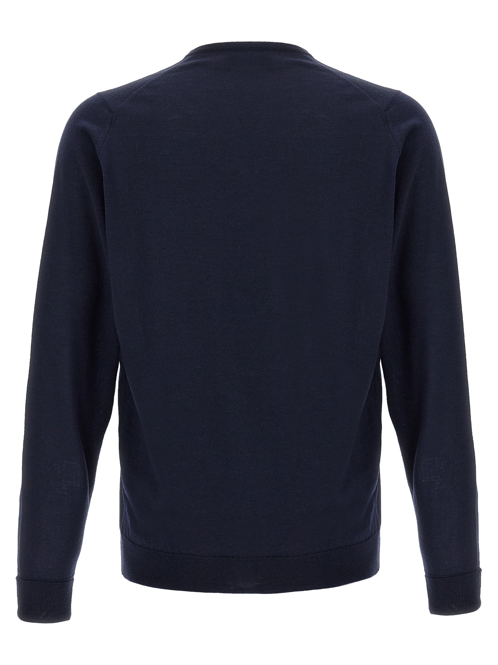 JOHN SMEDLEY Blue Merino Wool Men's Cardigan