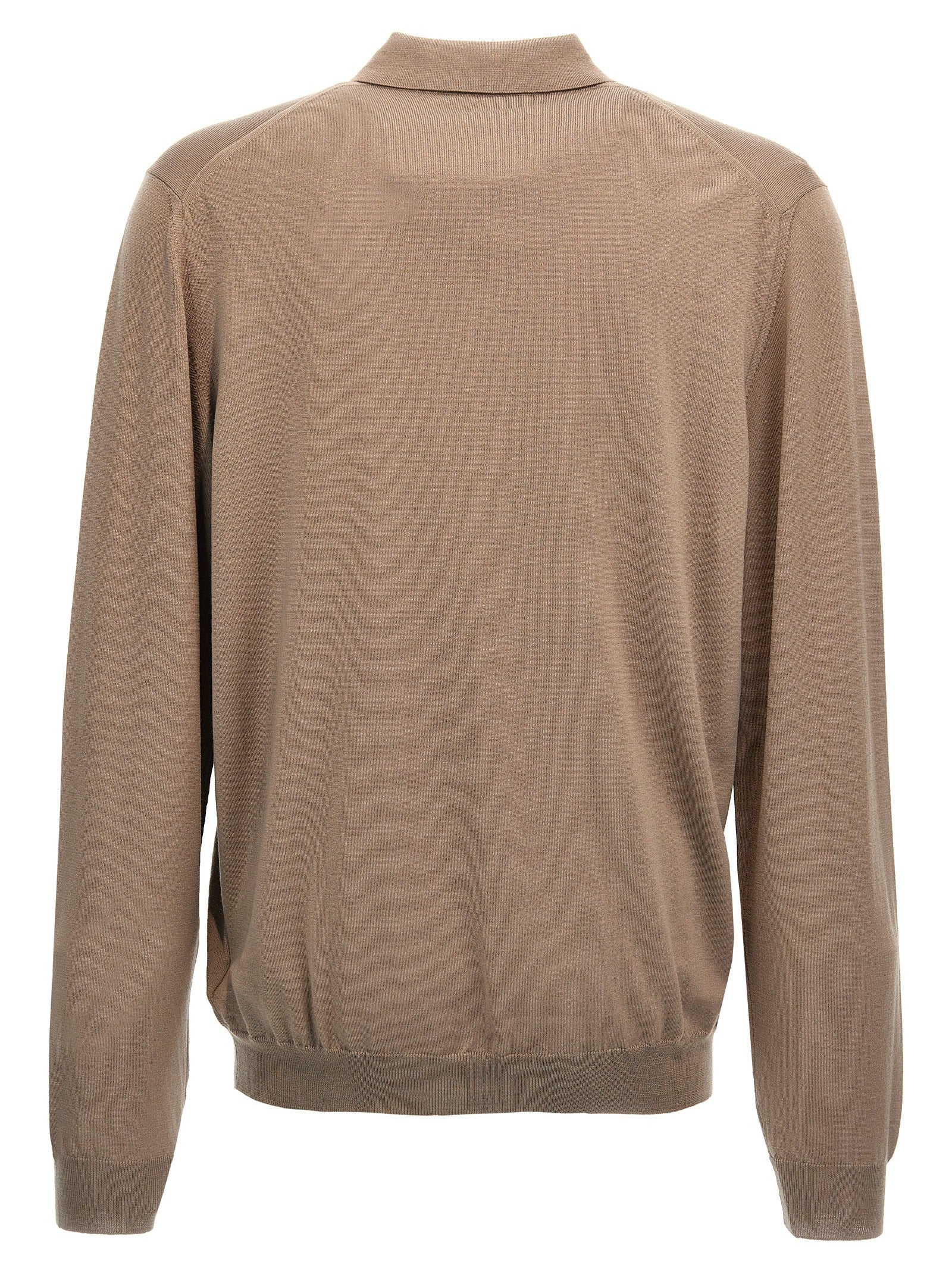 ZANONE Beige Virgin Wool Polo Men's Shirt
