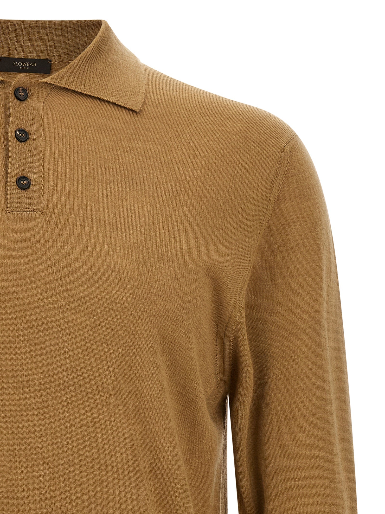 ZANONE Beige Cashmere Polo Men's Shirt