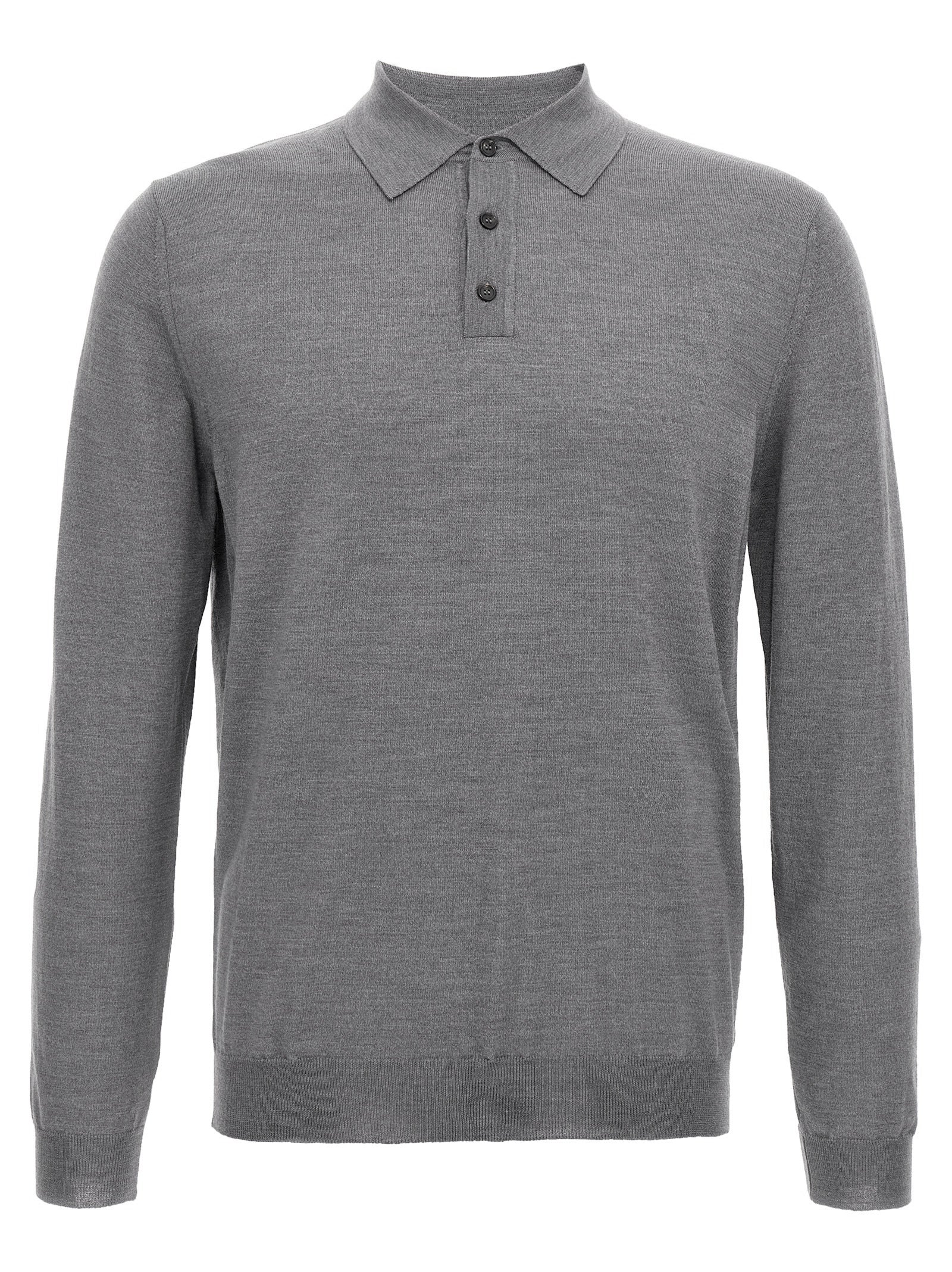 ZANONE Gray Cashmere Polo Men's Shirt