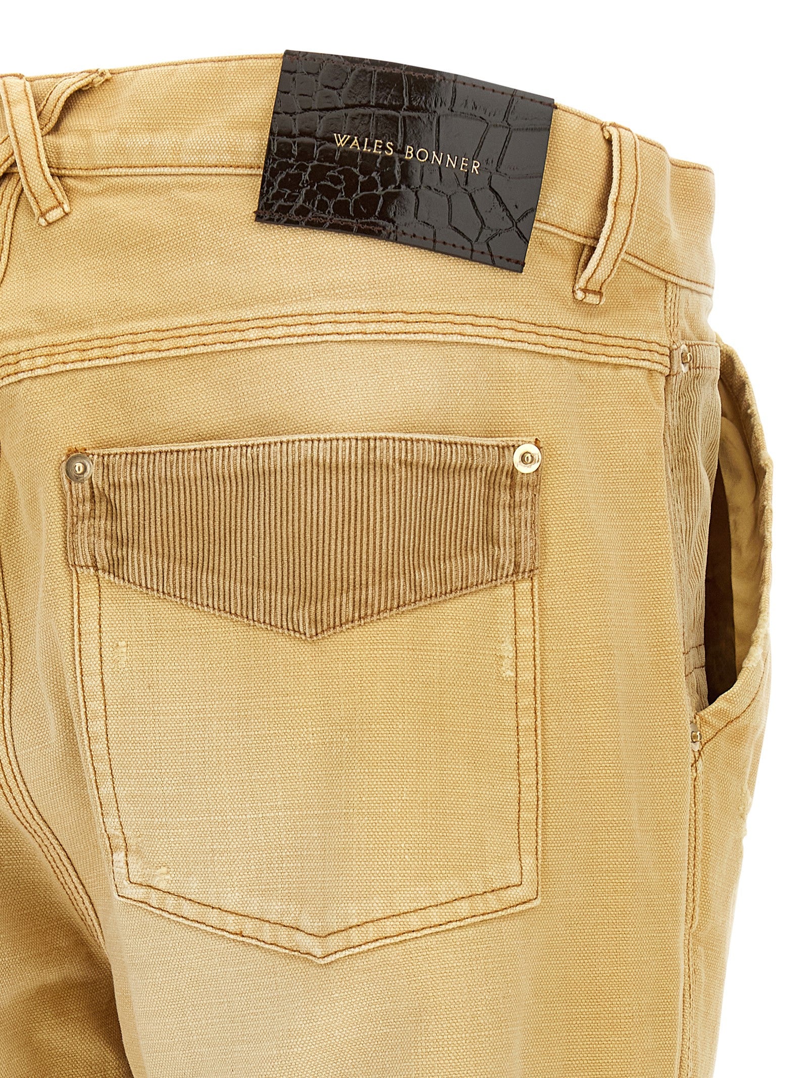 WALES BONNER Beige Cotton Casual Men's Pants