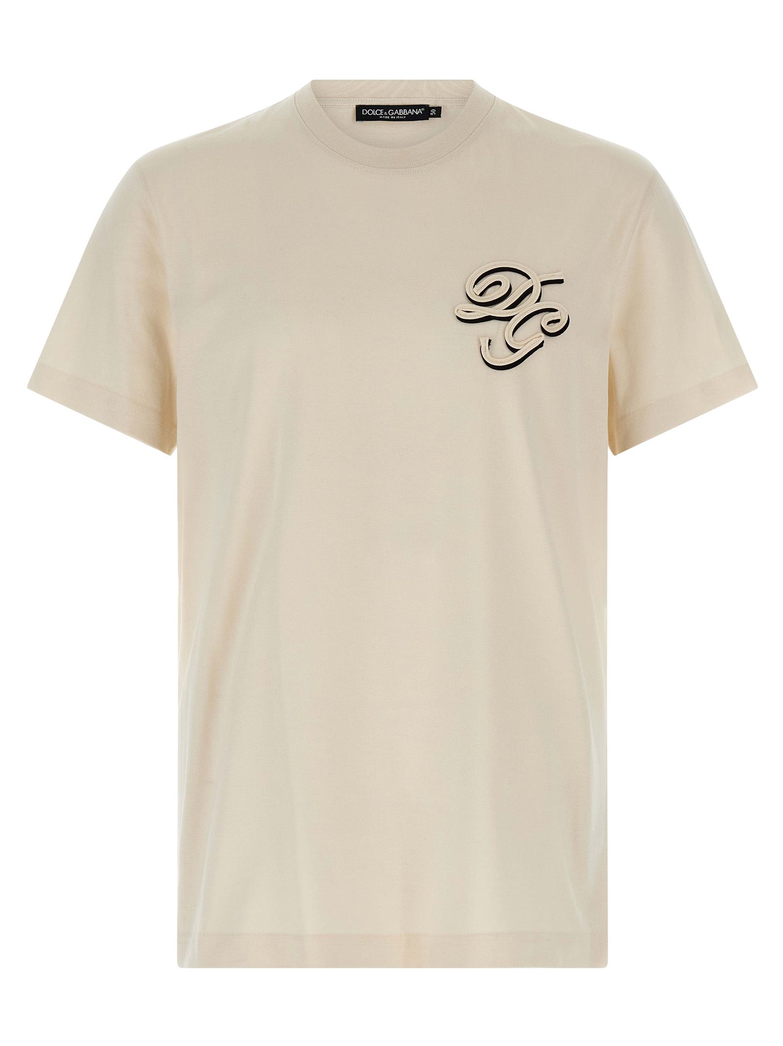 Dolce & Gabbana Beige Cotton Men's T-Shirt