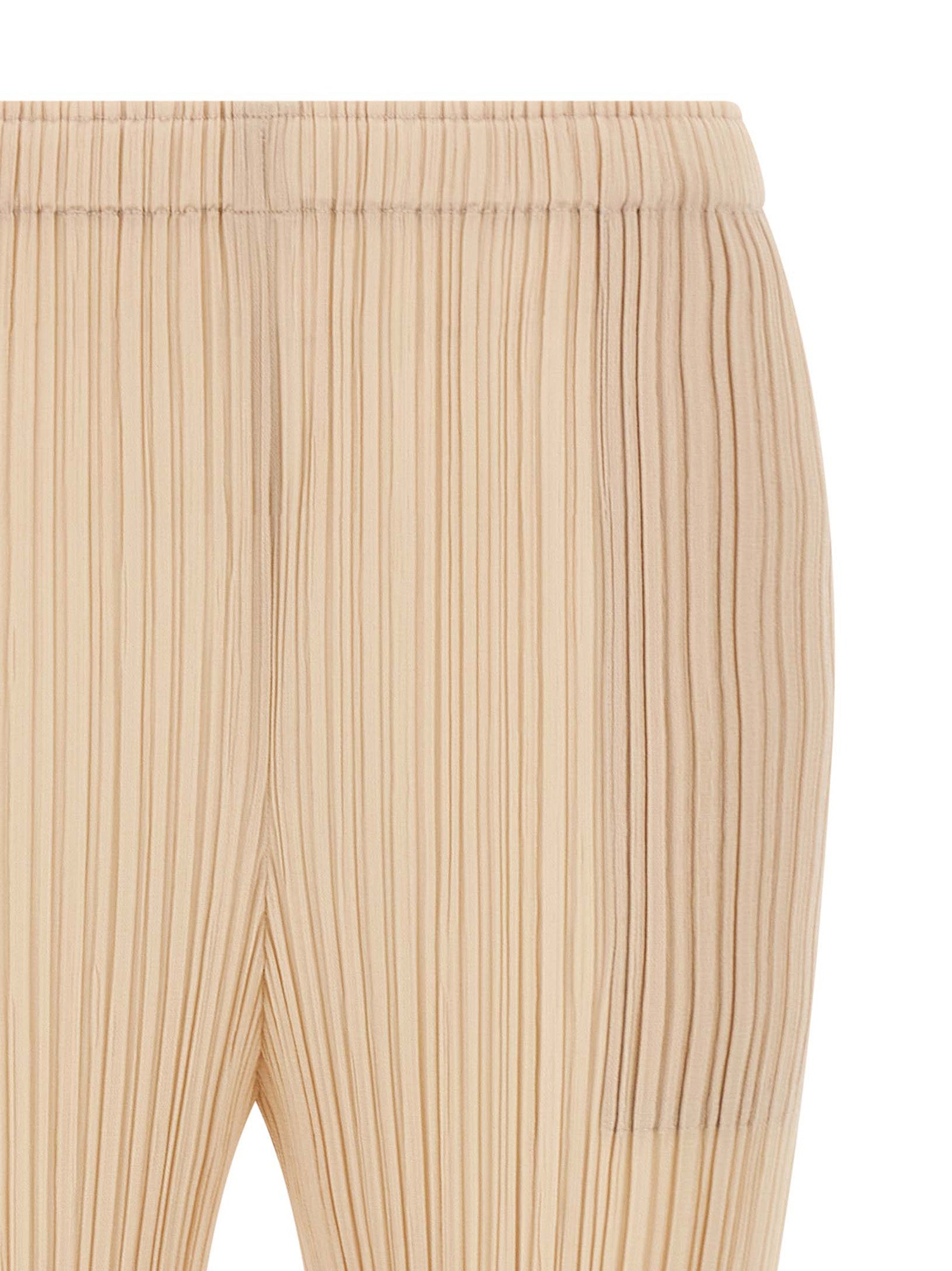 PLEATS PLEASE ISSEY MIYAKE Beige Polyester Casual Women's Pants