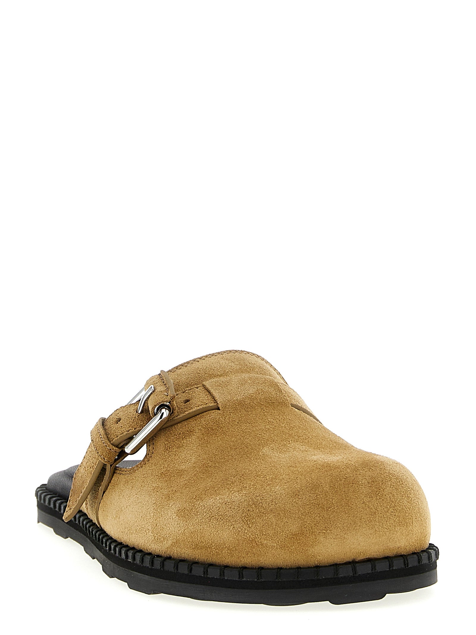 Moschino Beige Leather Women's Clogs