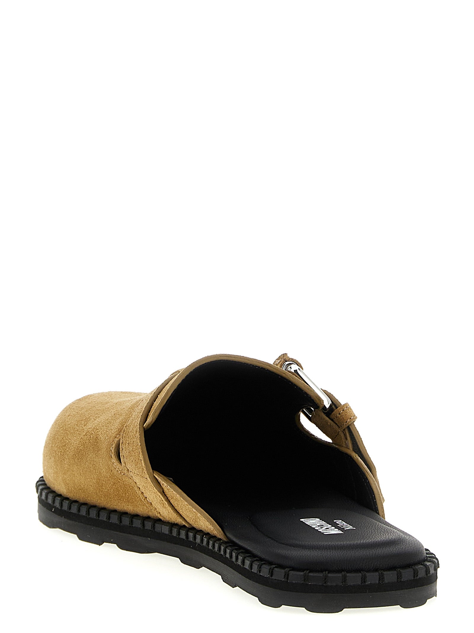 Moschino Beige Leather Women's Clogs