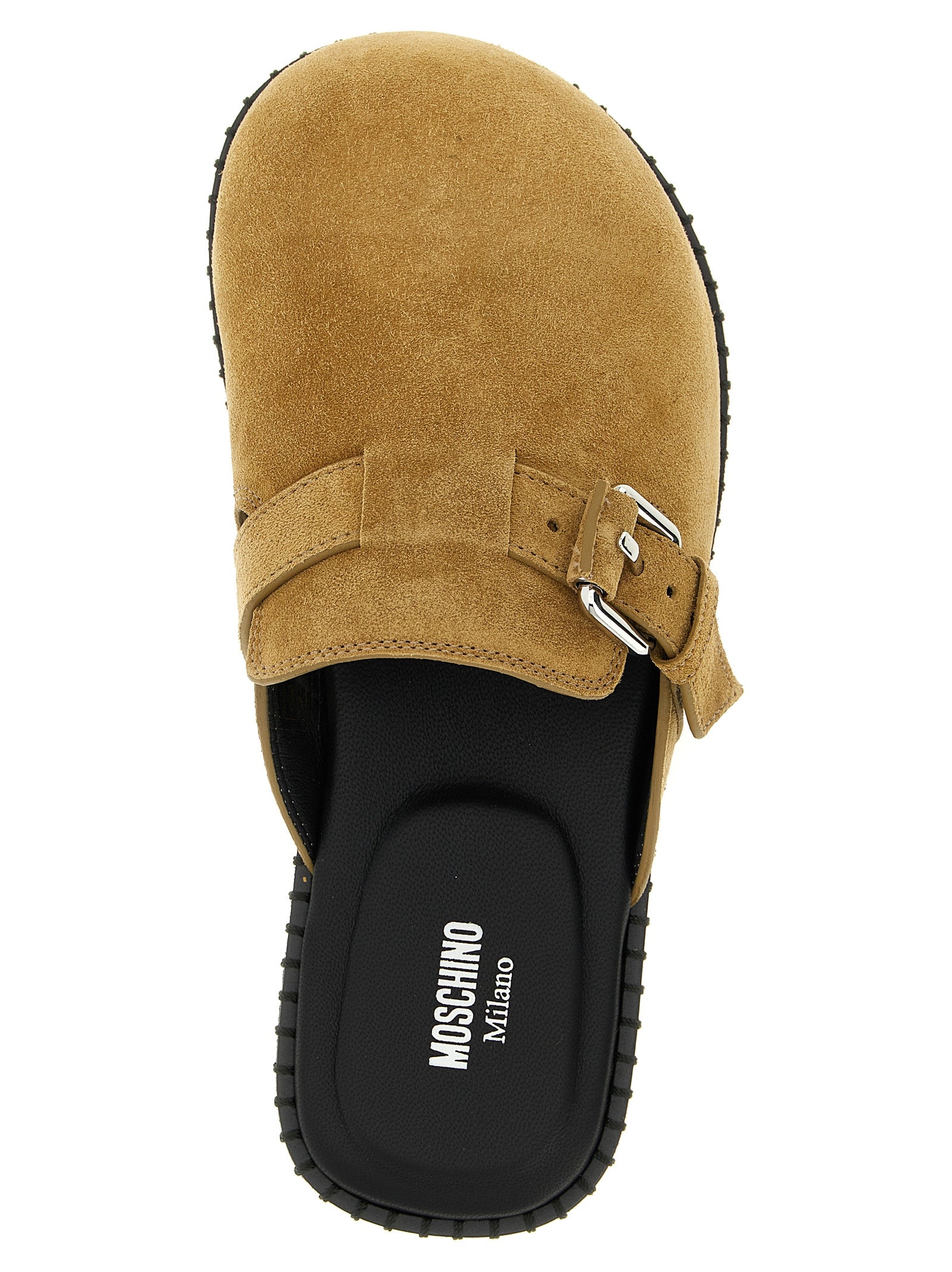 Moschino Beige Leather Women's Clogs