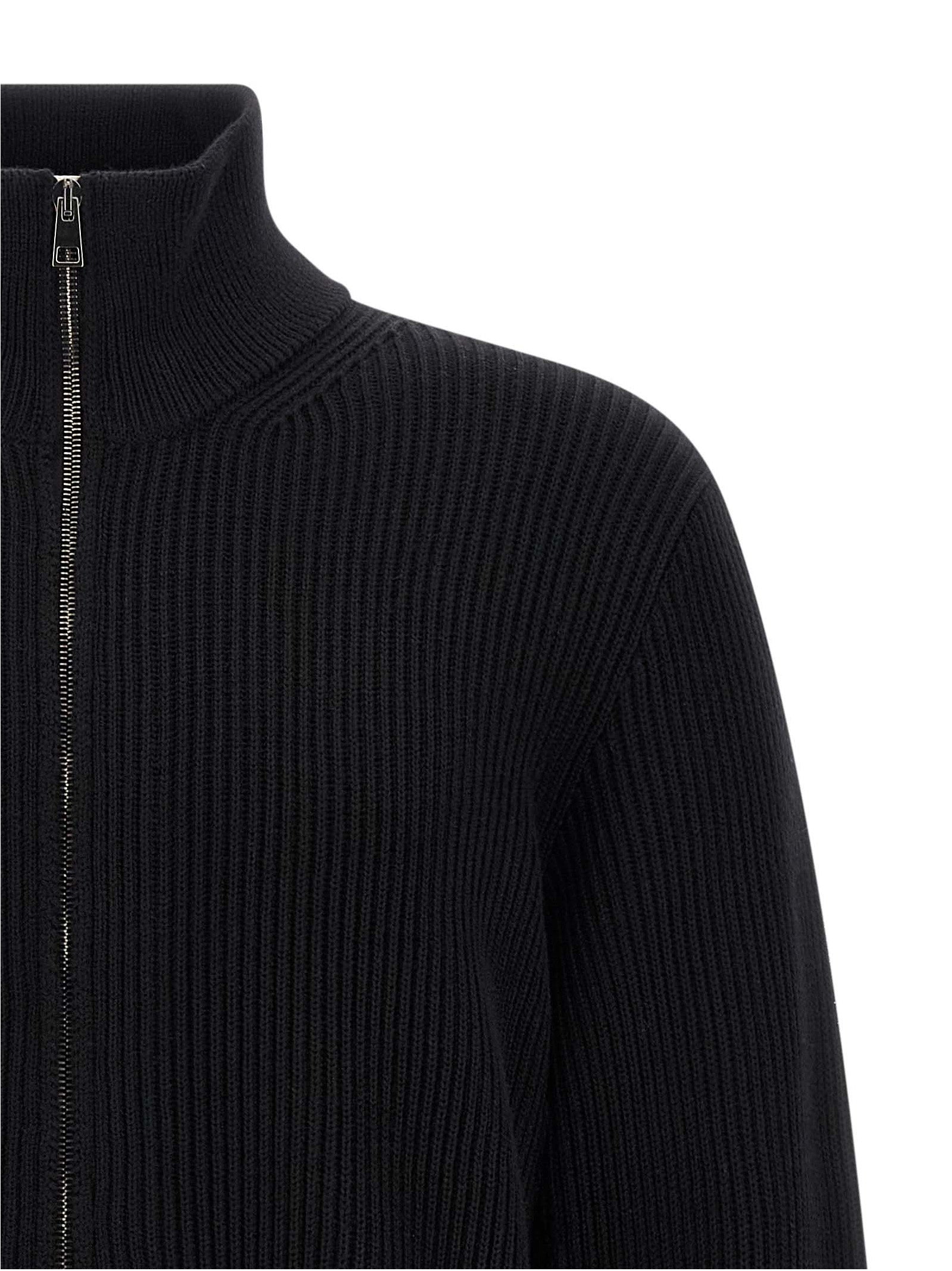 Roberto Collina Black Merino Wool Men's Cardigan