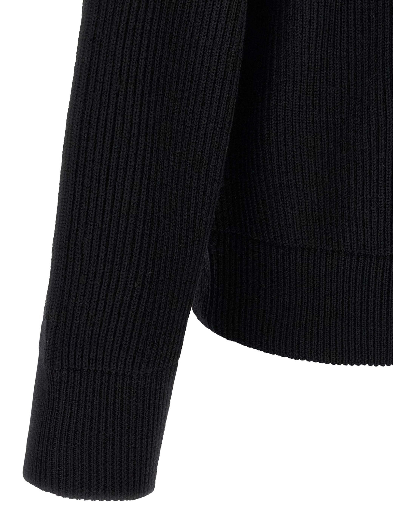 Roberto Collina Black Merino Wool Men's Cardigan