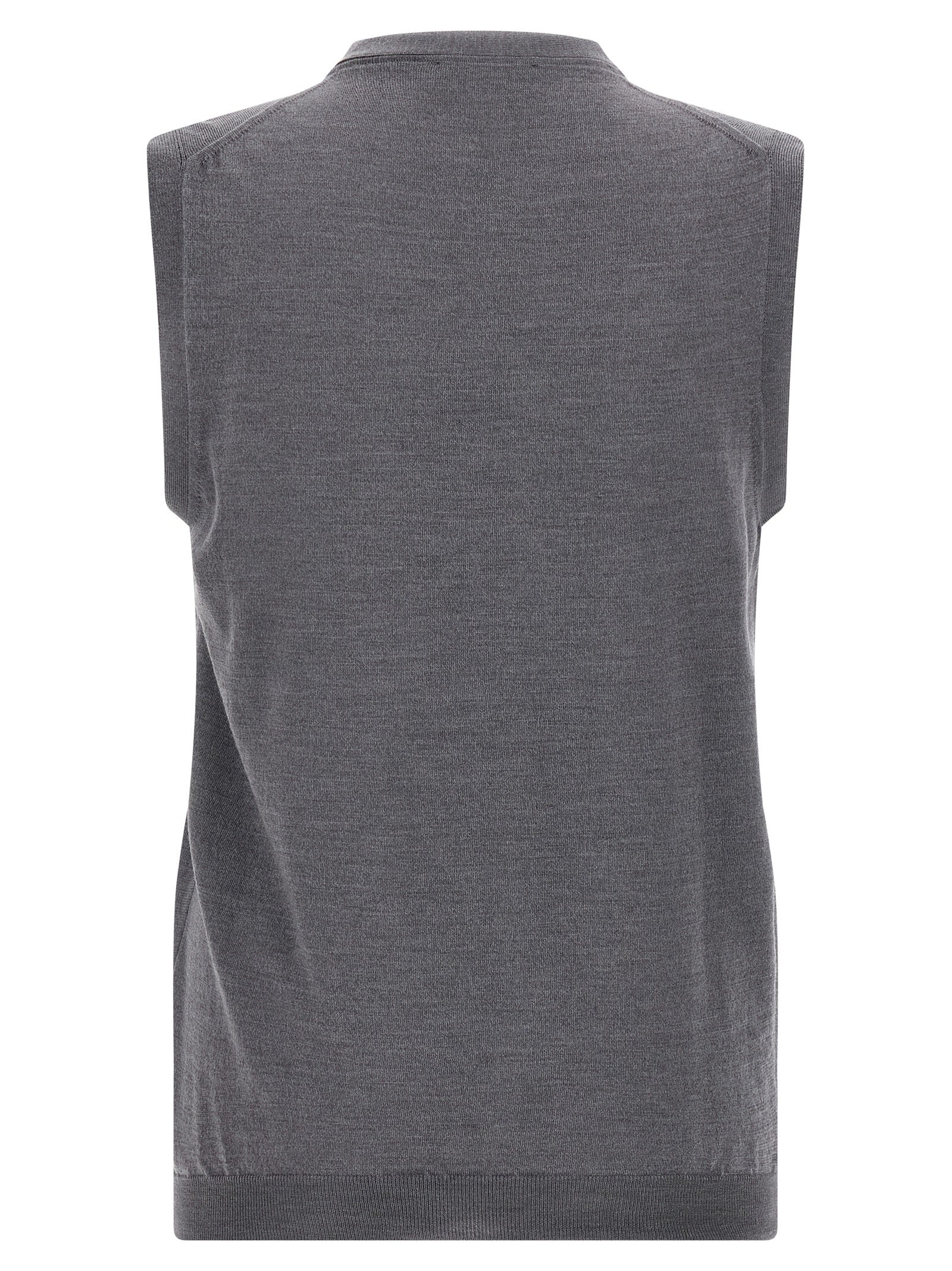 ZANONE Gray Virgin Wool Sleeveles Men's Sweater