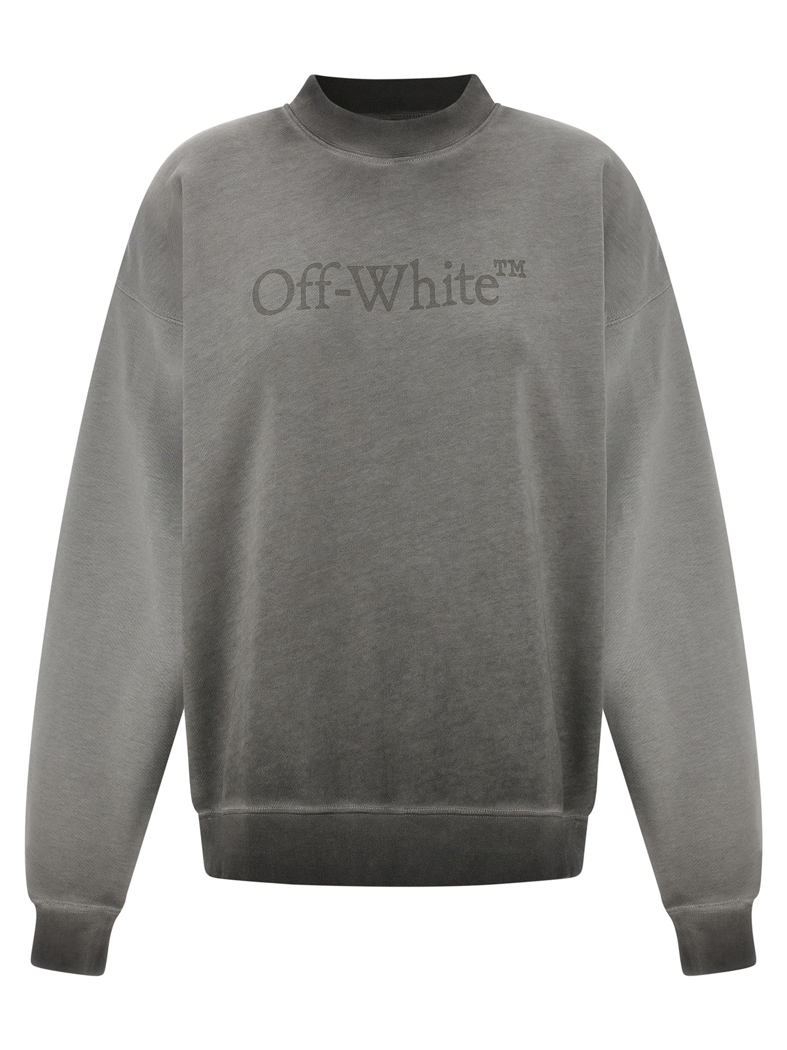 Off-White Gray Cotton Women's Sweatshirt