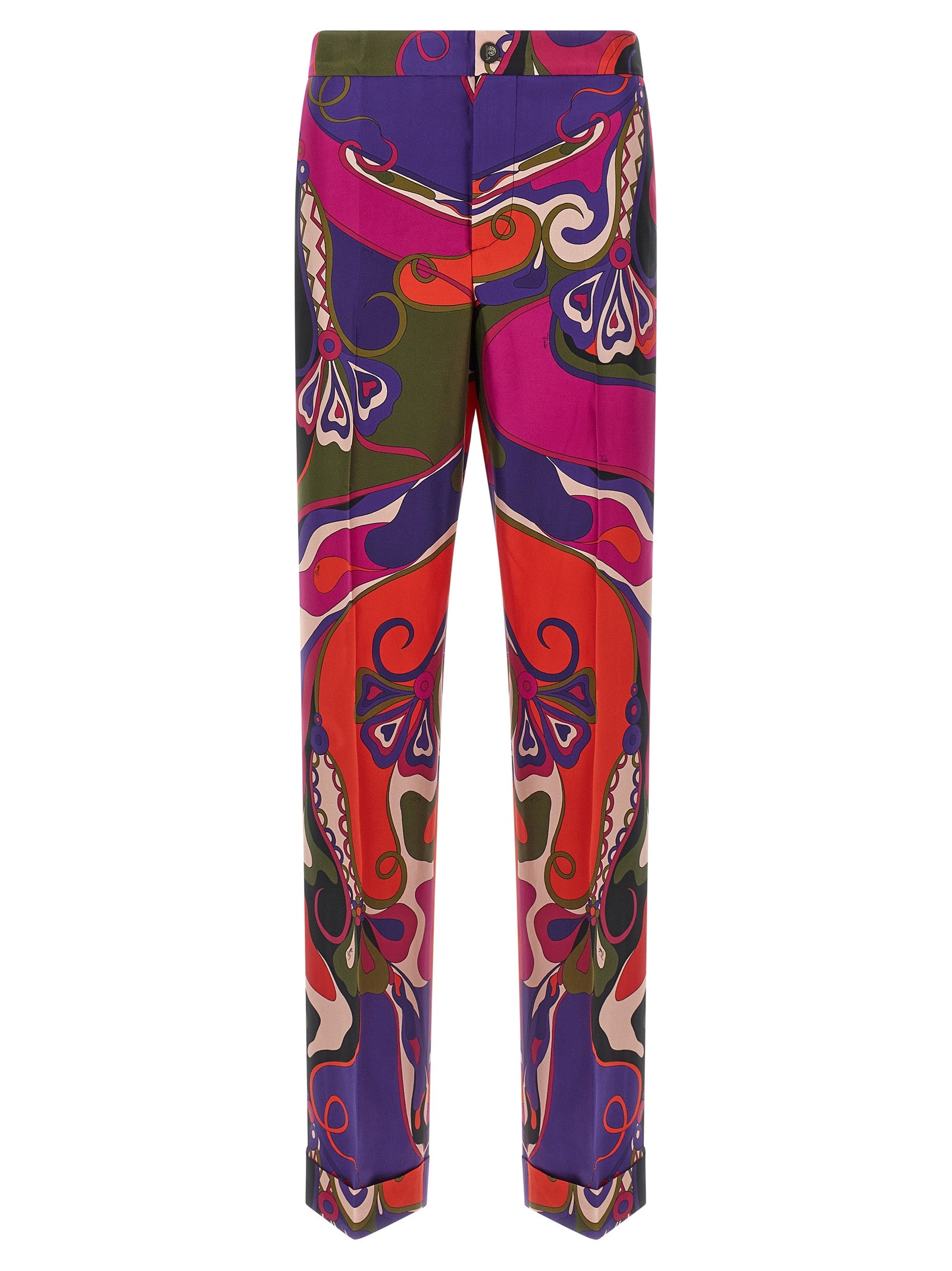 Emilio Pucci Multicolor Silk Casual Women's Pants