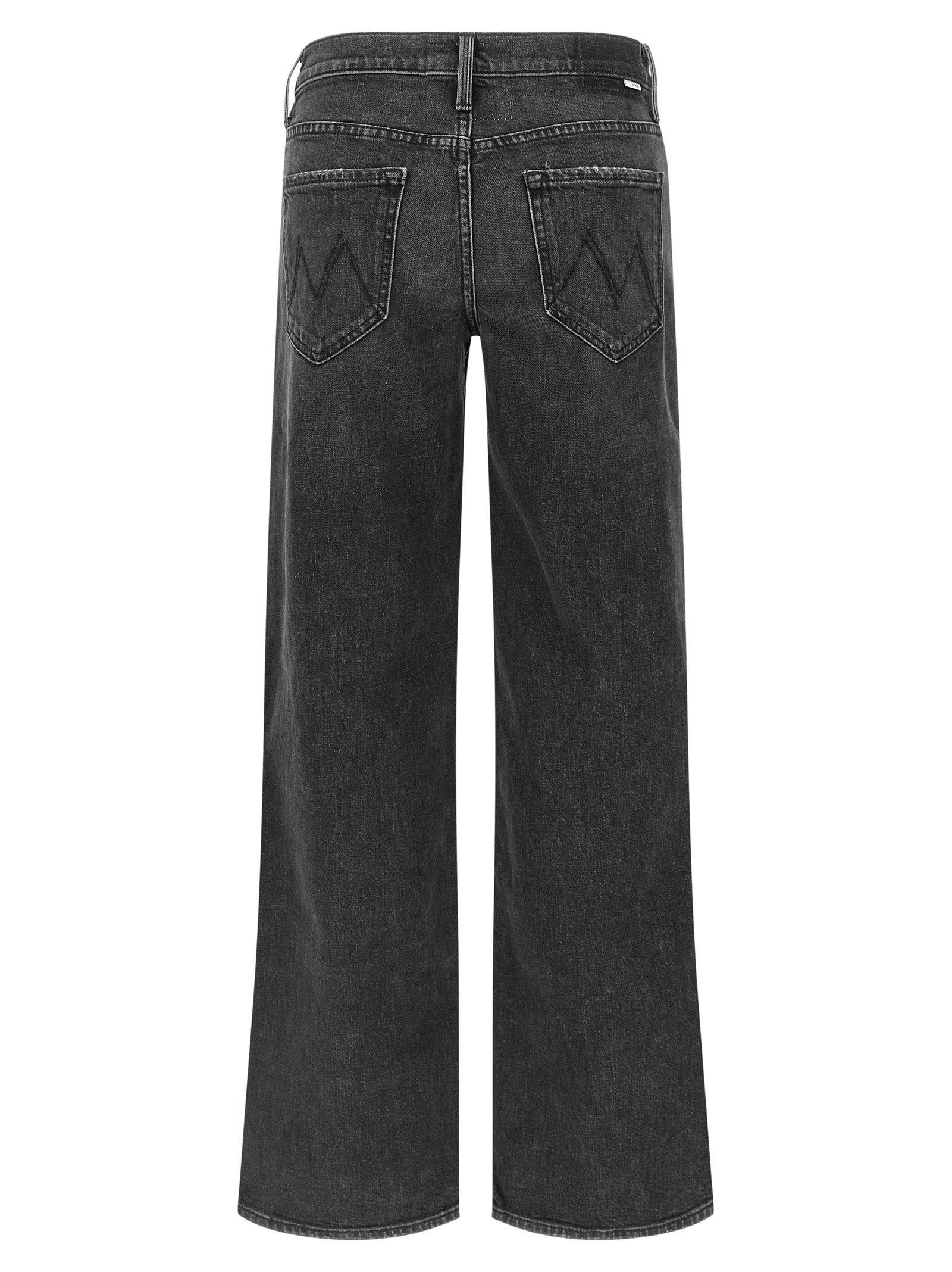 Mother Denim Black Cotton Straight-Leg Women's Jeans