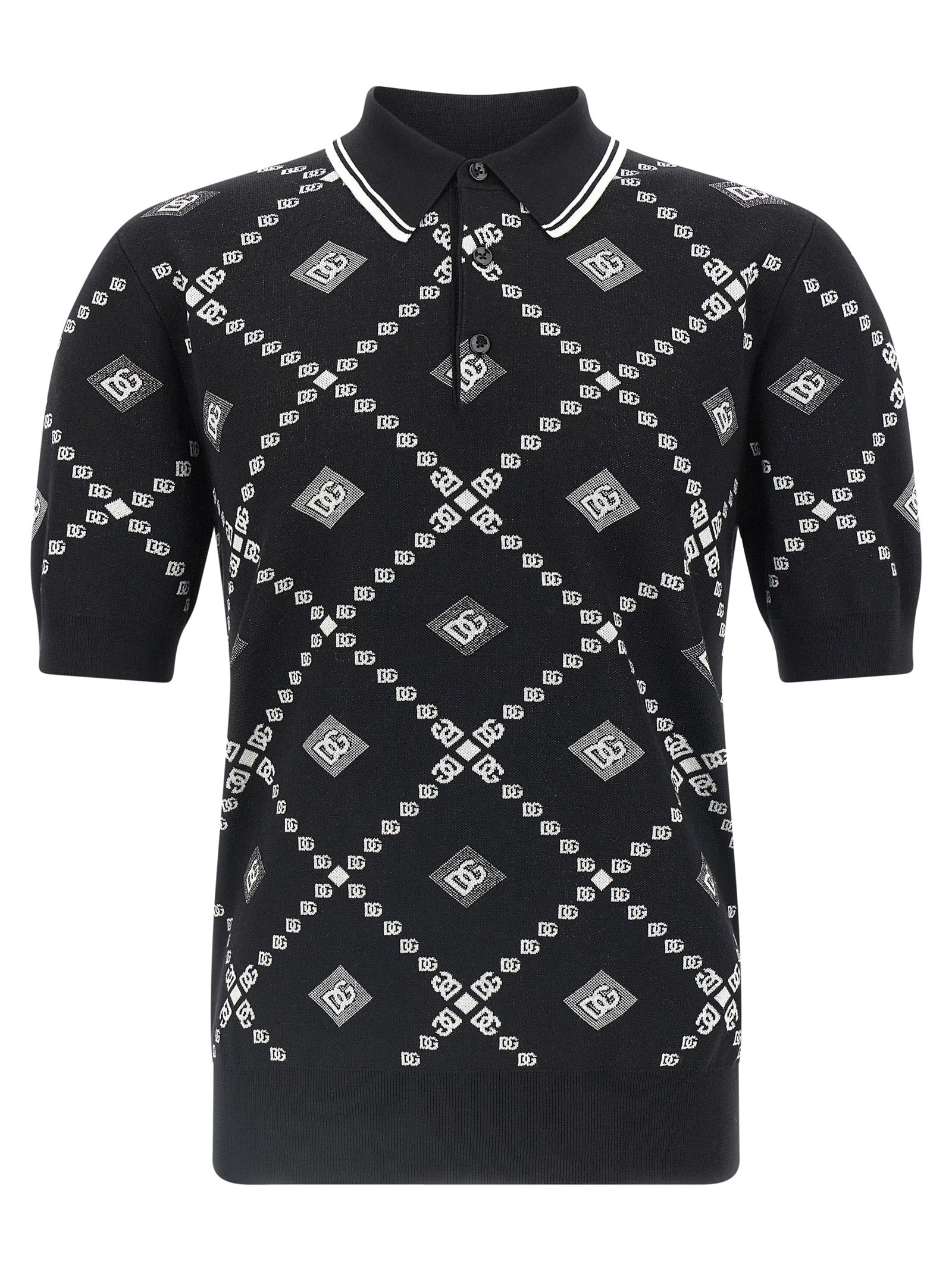 Dolce & Gabbana Bicolor Cashmere Polo Men's Shirt