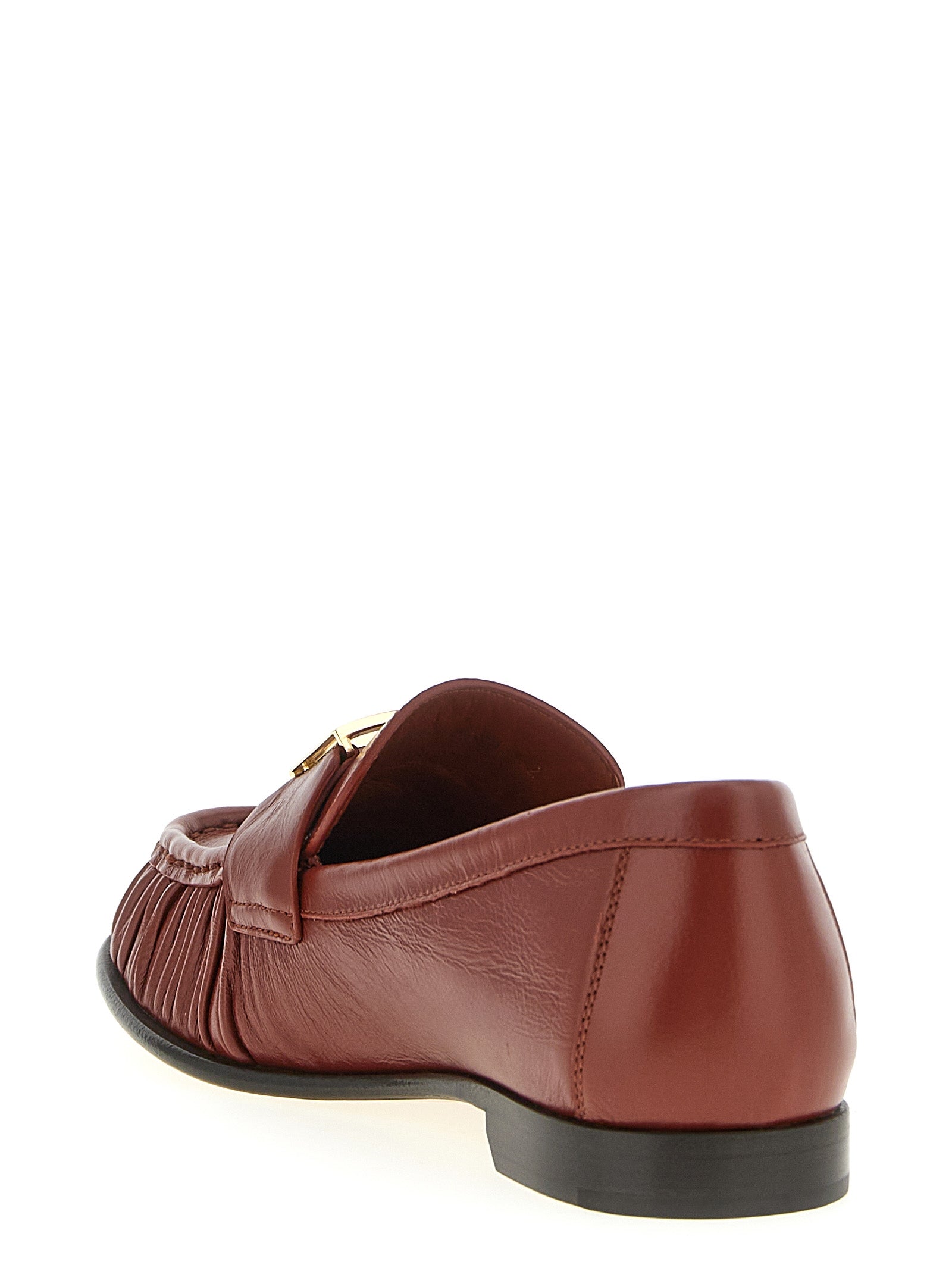 Fendi Brown Lamb Leather Slip-On Women's Loafers