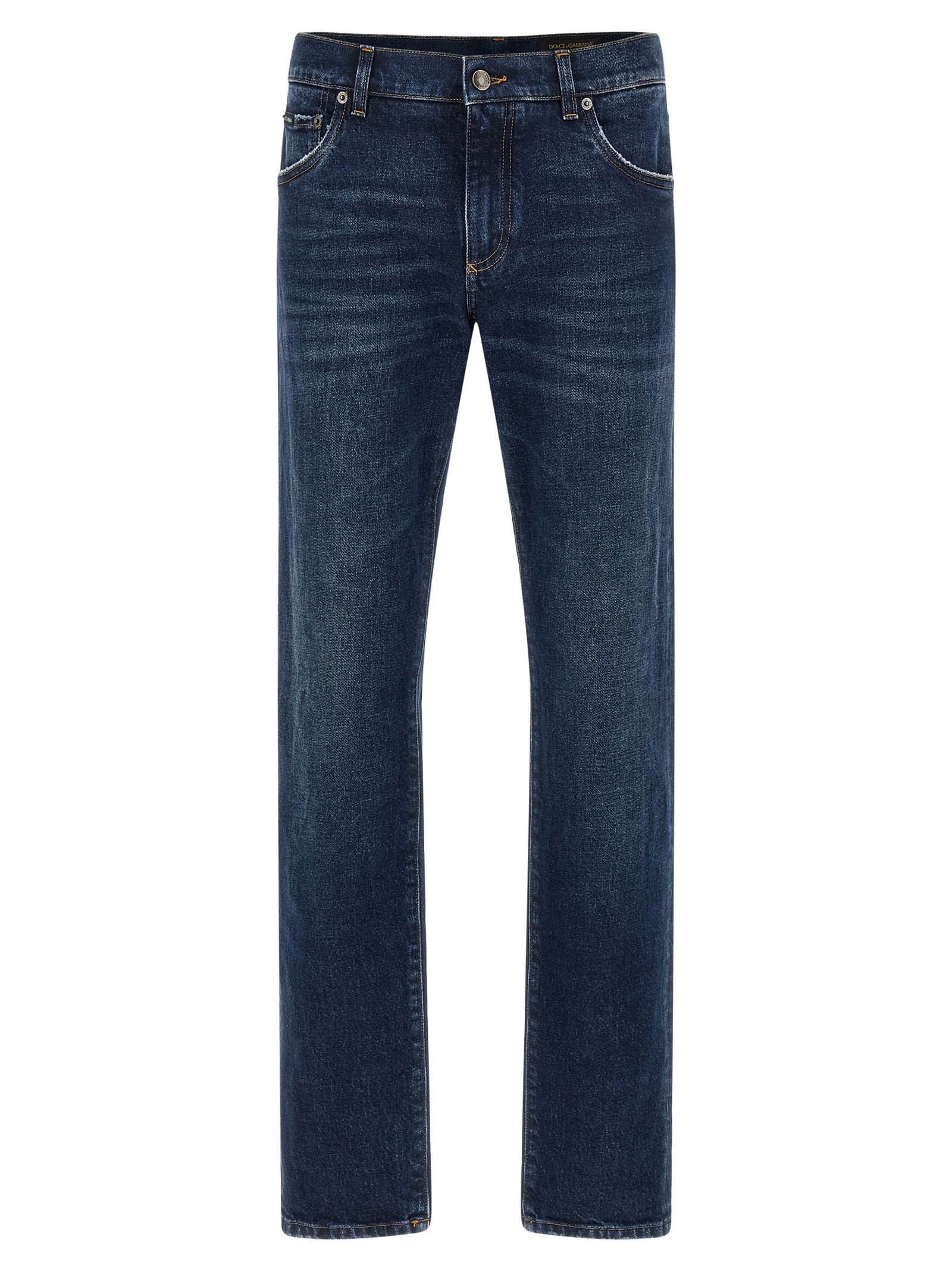 Dolce & Gabbana Blue Cotton Straight-Leg Men's Jeans
