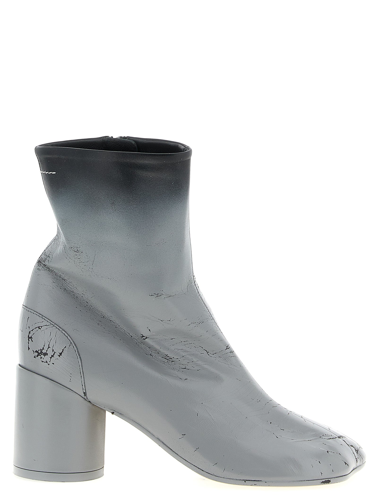 MM6 Maison Margiela Gray Lambskin Ankle Women's Boots