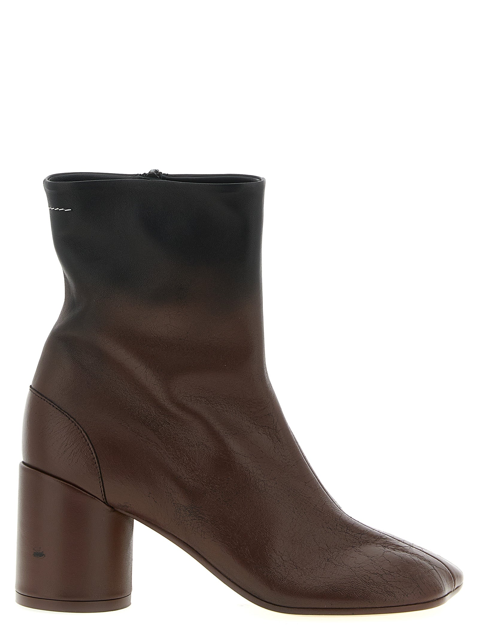 MM6 Maison Margiela Brown Lambskin Ankle Women's Boots