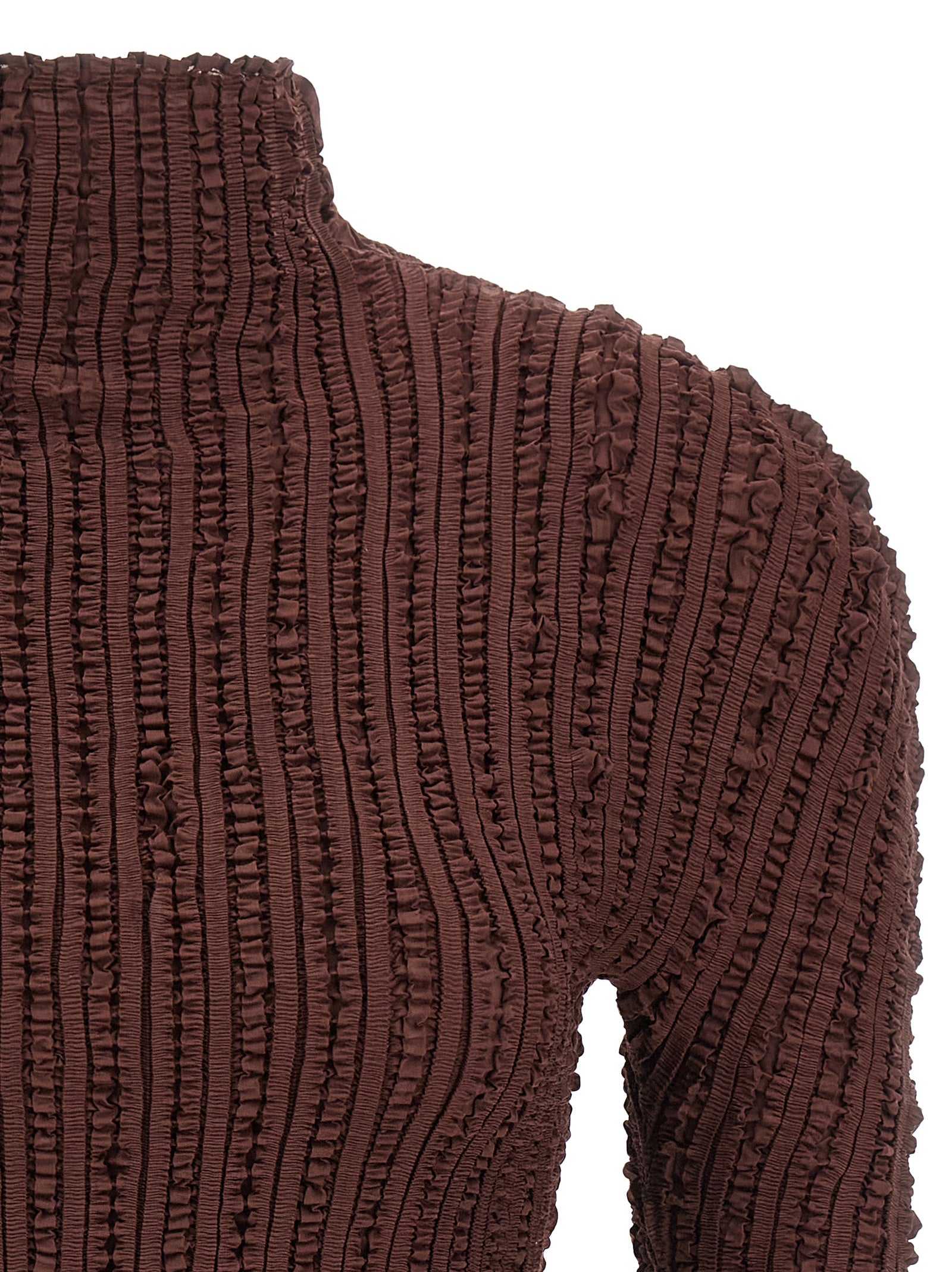 Issey Miyake Brown Polyester Women's Cardigan