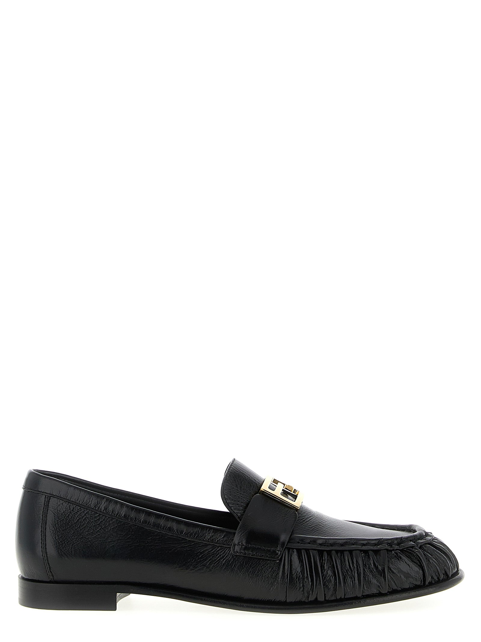 Fendi Black Lamb Leather Slip-On Women's Loafers