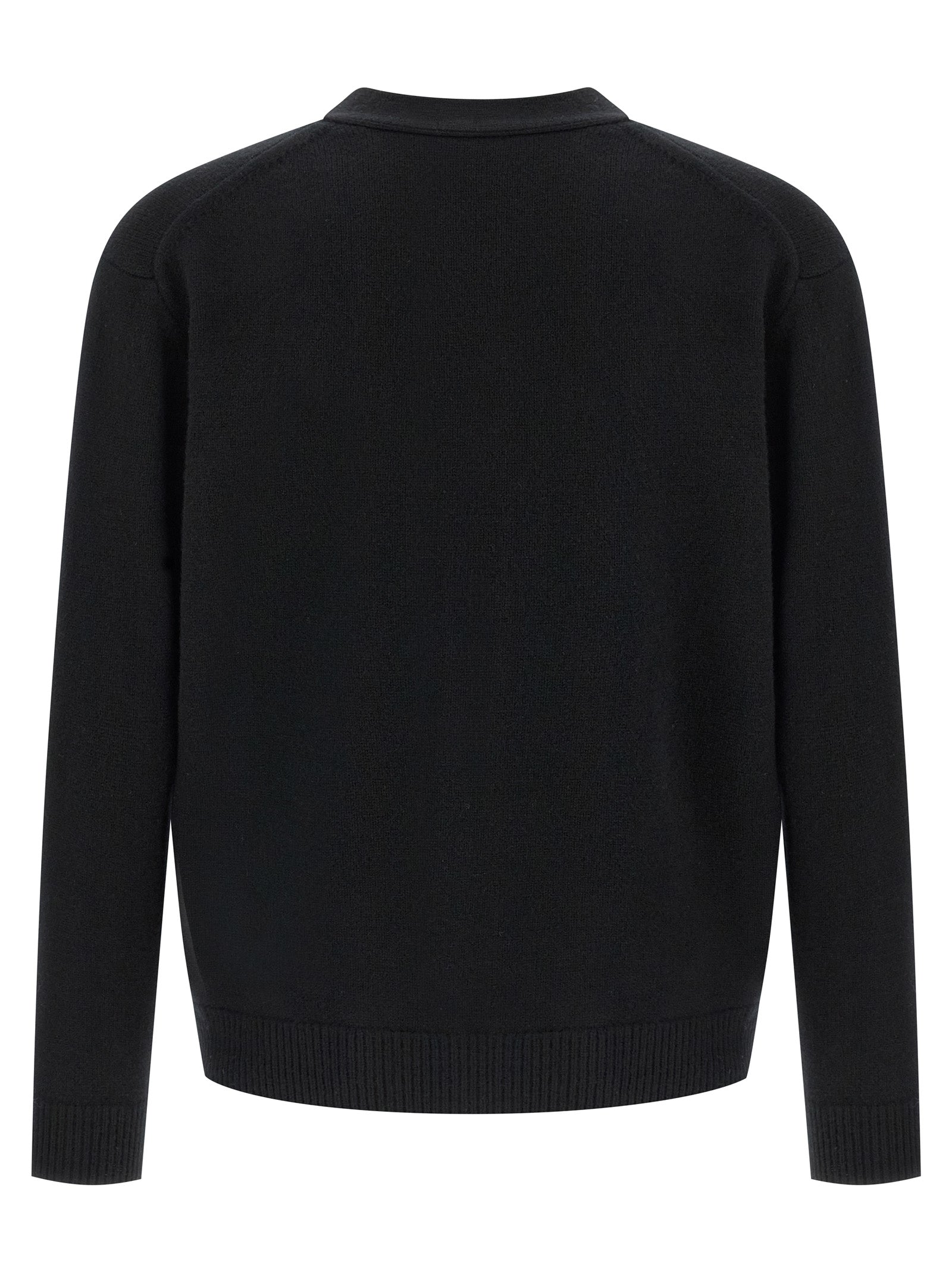 Maison Kitsuné Black Merino Wool Men's Cardigan