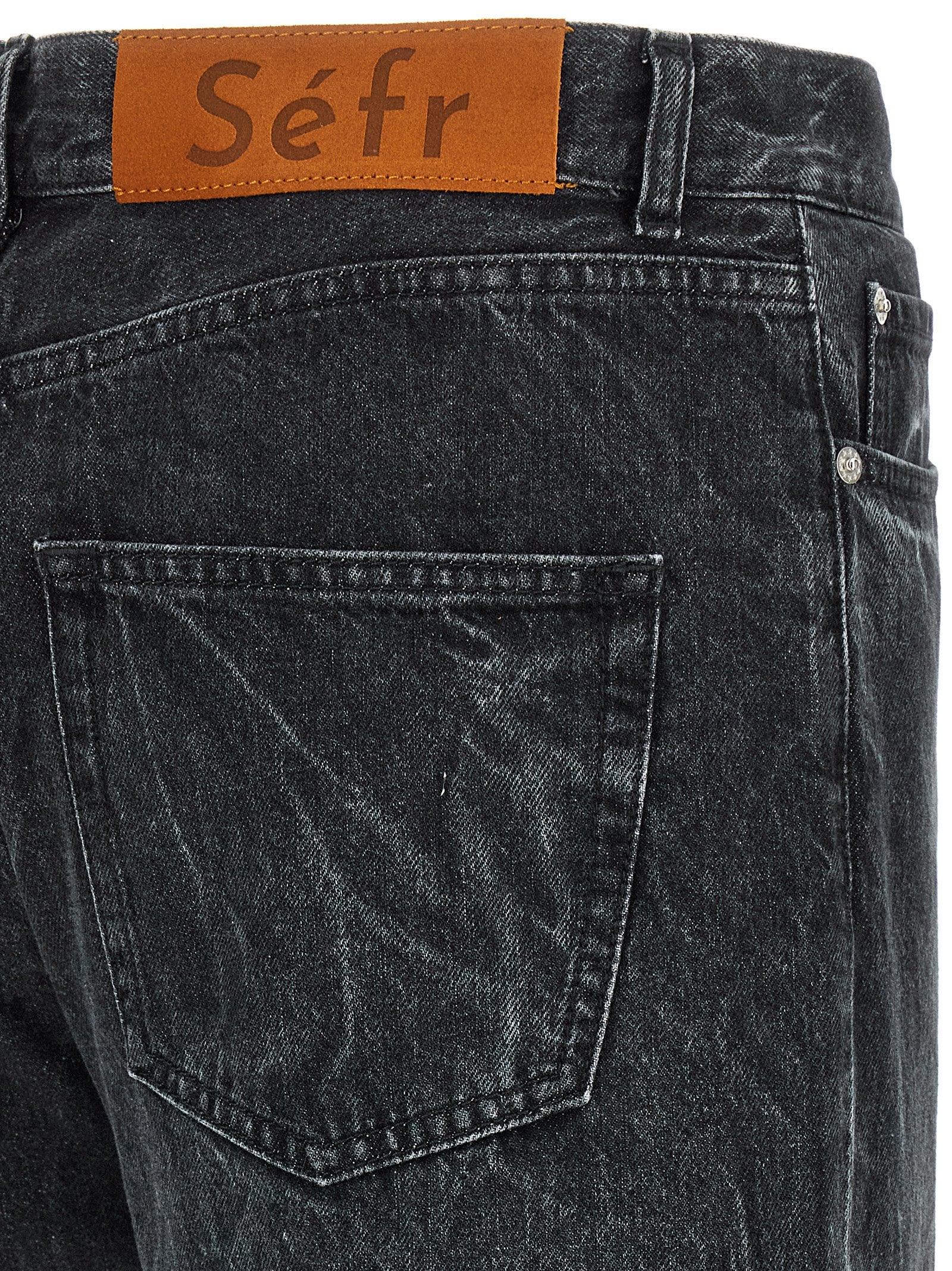 SÉFR Black Cotton Straight-Leg Men's Jeans
