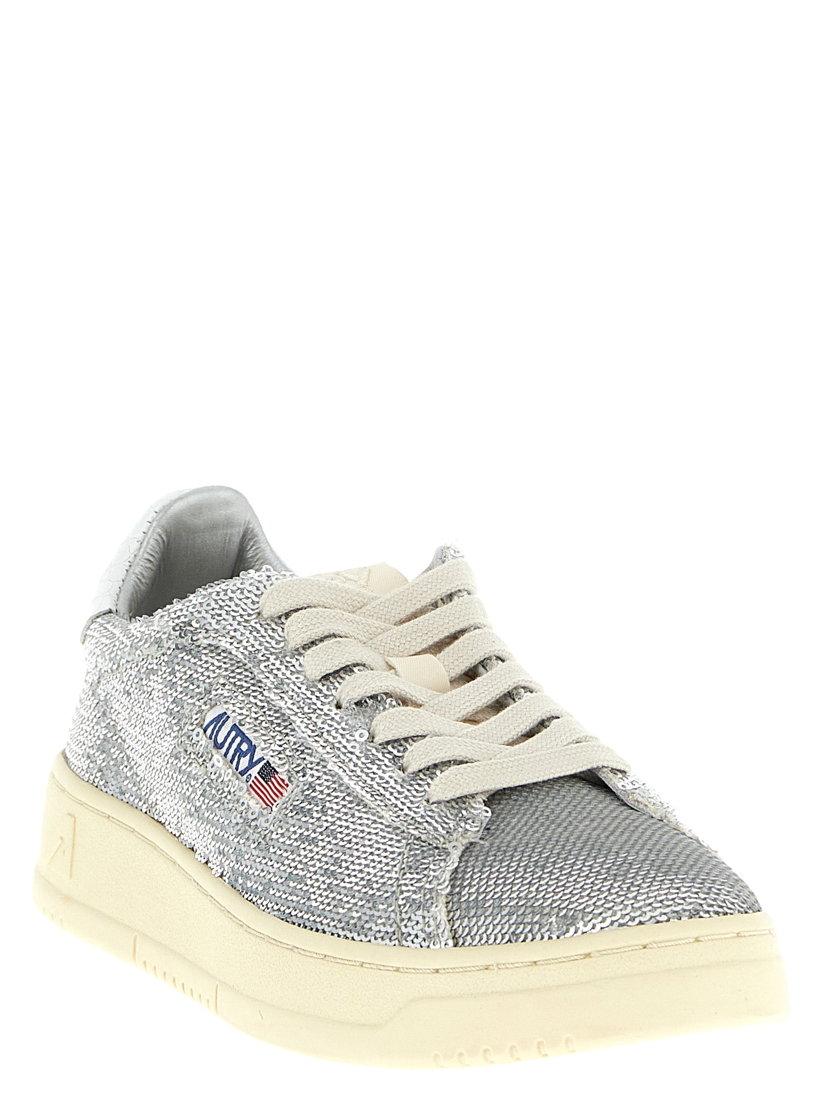 Autry Silver Polyester Low Top Women's Sneakers