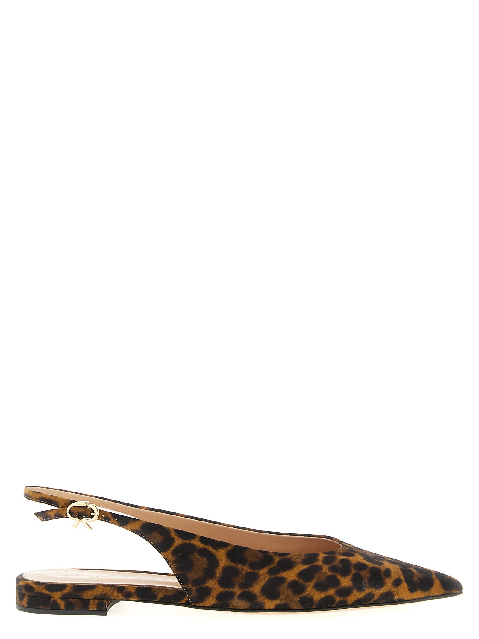 Gianvito Rossi Brown Suede Leather Ballet Women's Flats