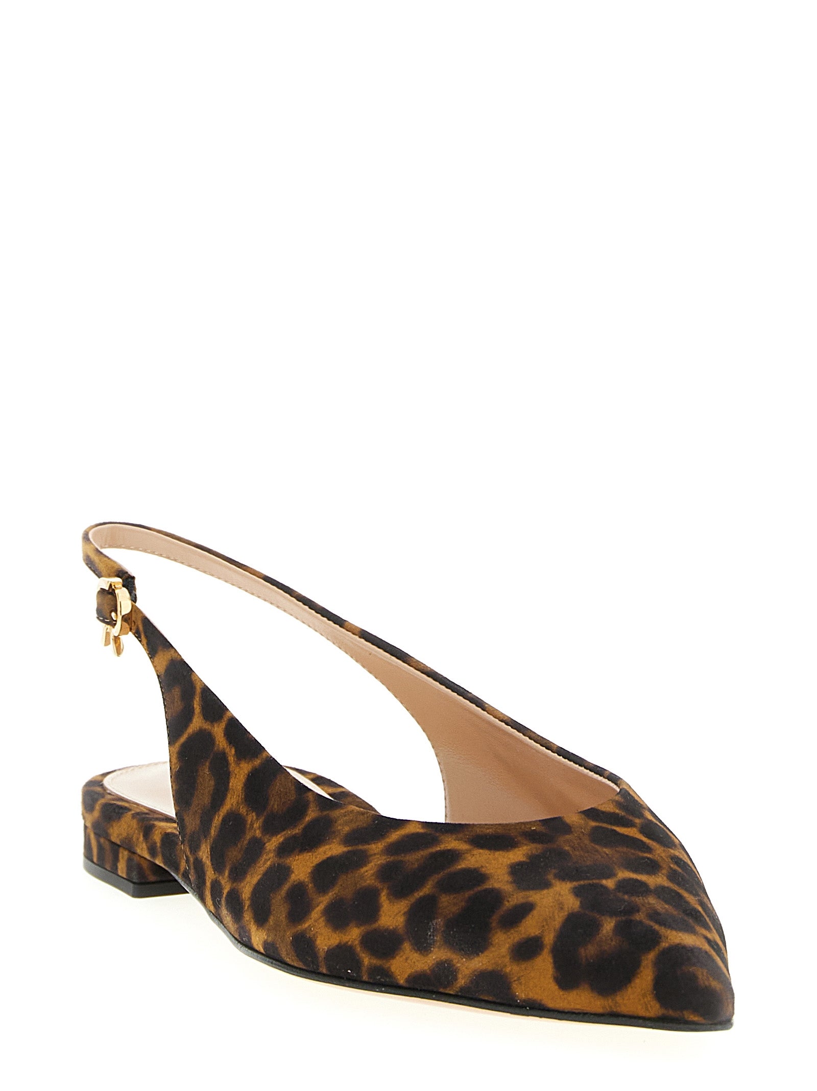 Gianvito Rossi Brown Suede Leather Ballet Women's Flats