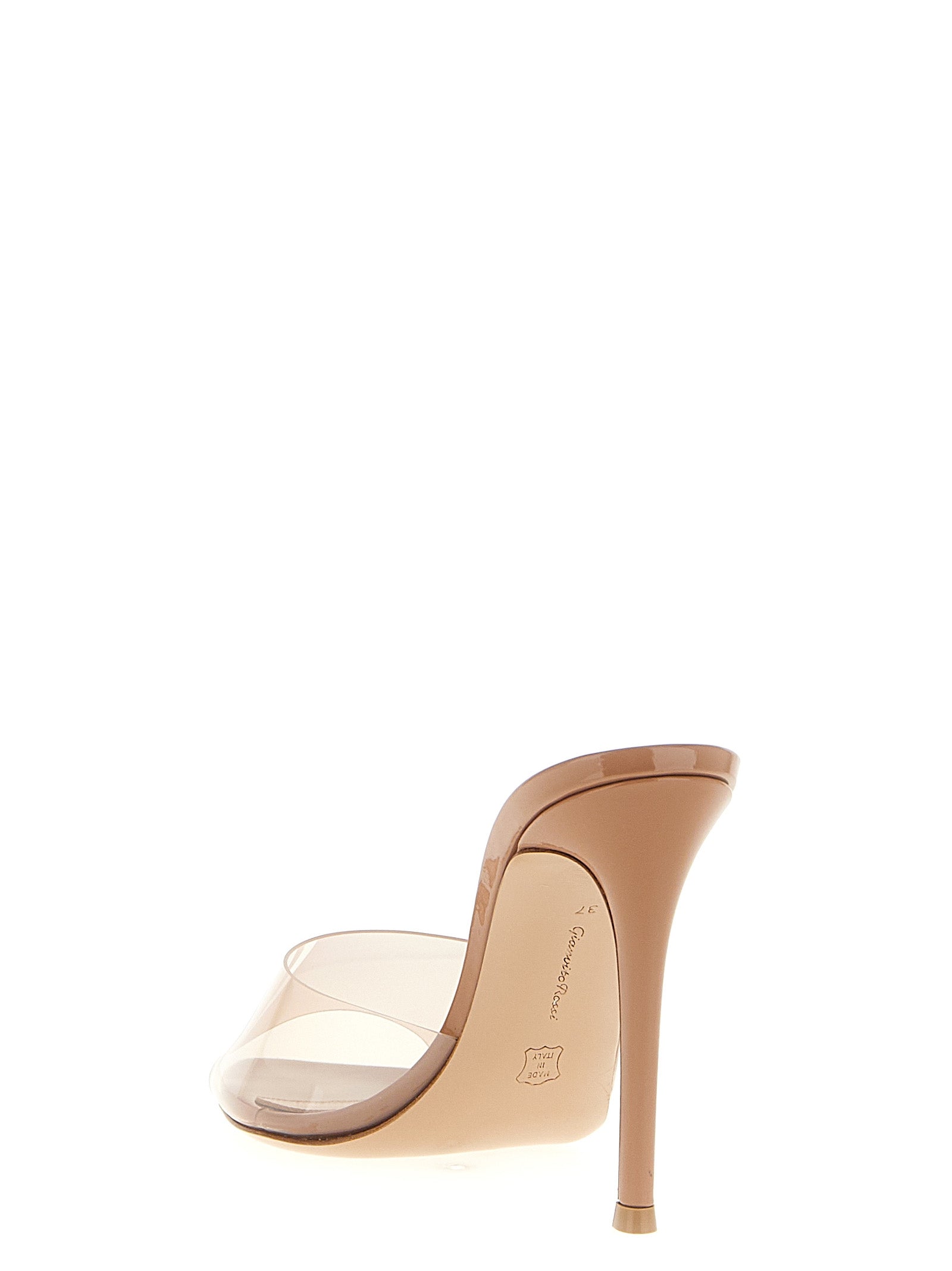Gianvito Rossi Beige Plastic Stiletto Heel Women's Sandals