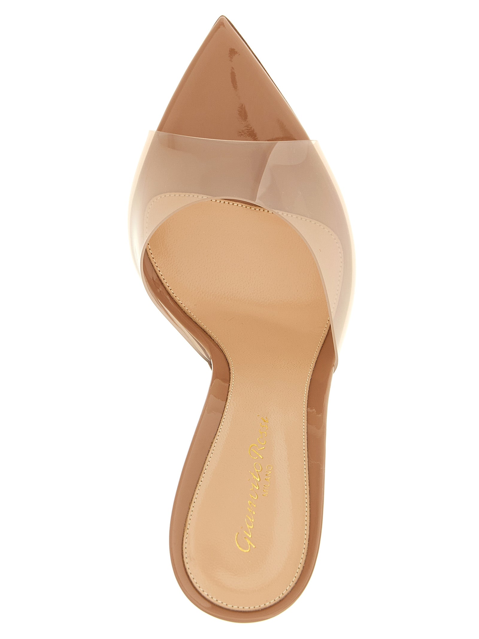 Gianvito Rossi Beige Plastic Stiletto Heel Women's Sandals