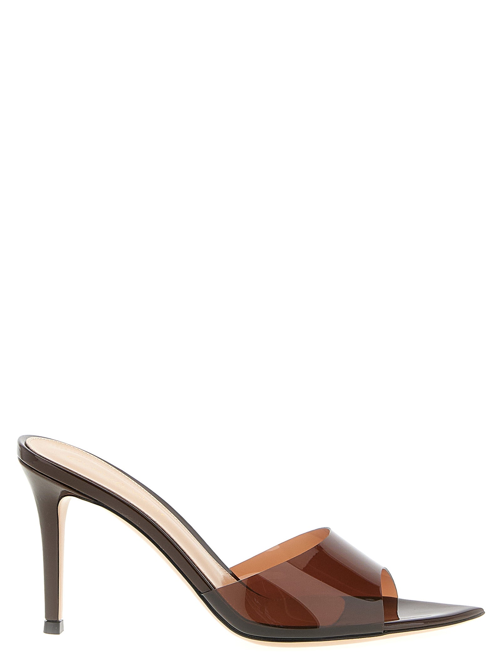 Gianvito Rossi Brown Plastic Stiletto Heel Women's Sandals