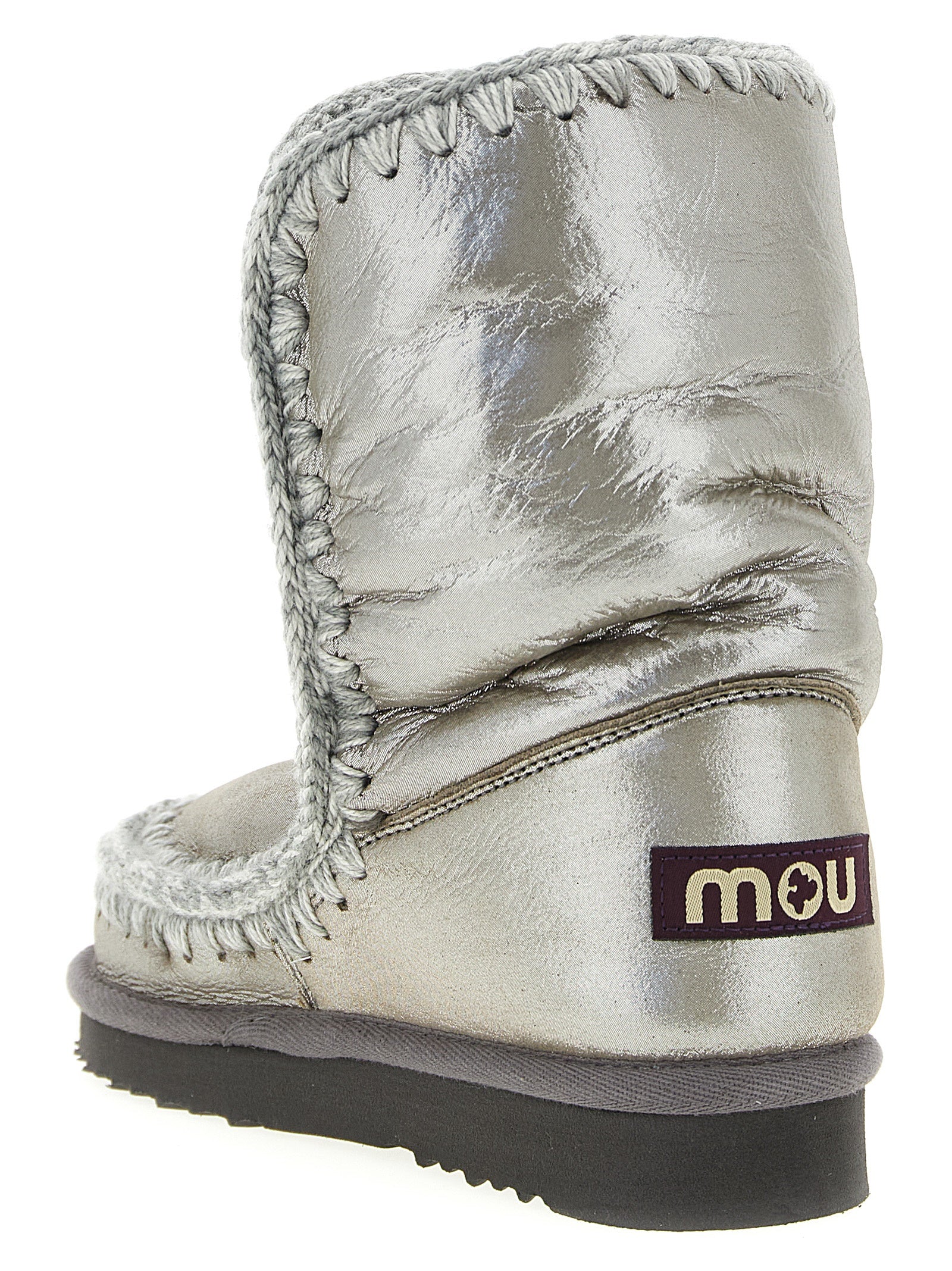 Mou Silver Lambskin Ankle Women's Boots