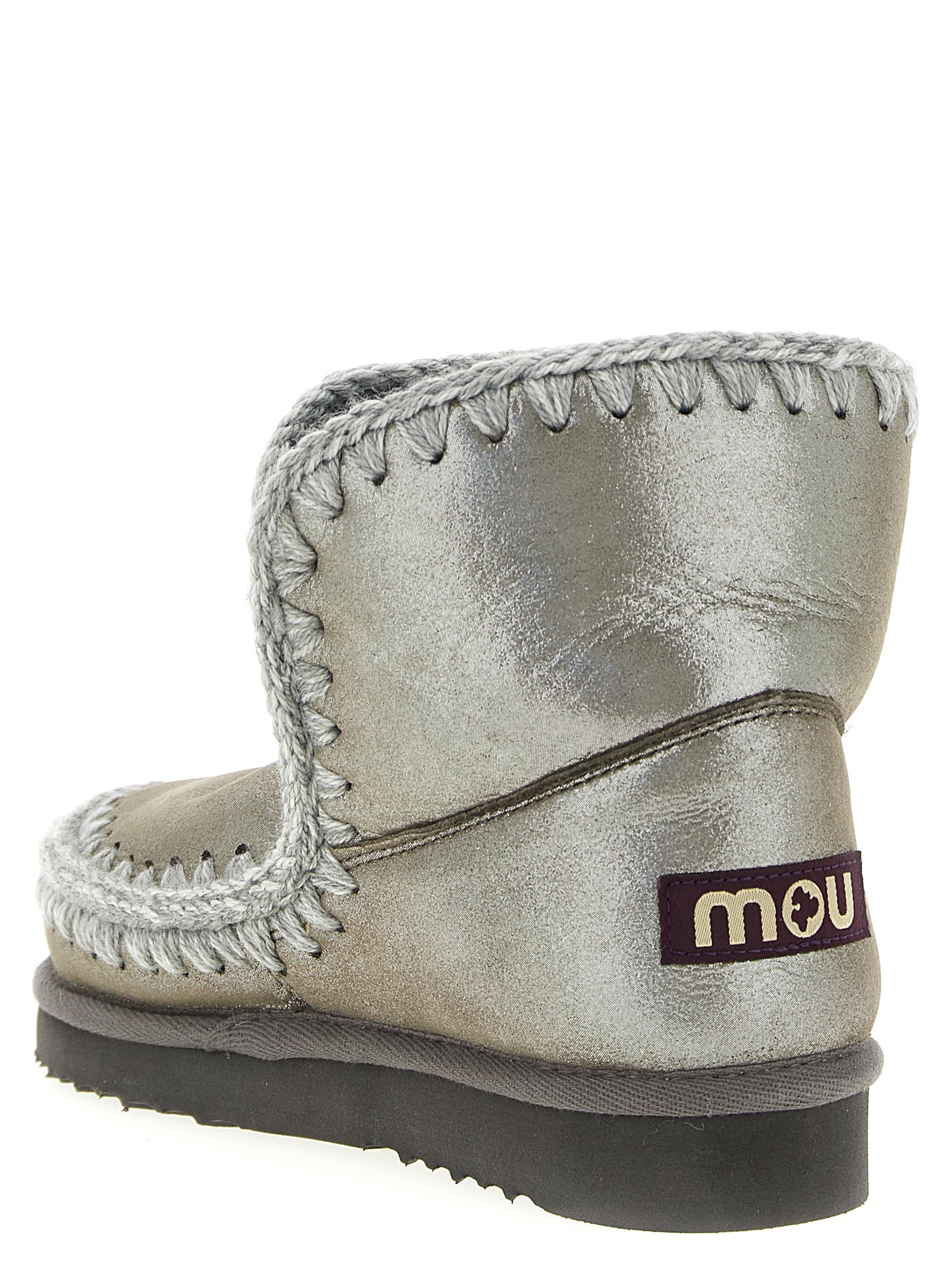 Mou Silver Lambskin Ankle Women's Boots