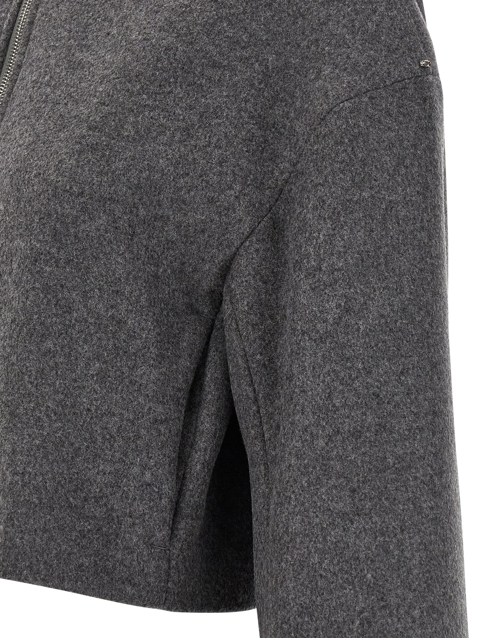 Sportmax Gray Virgin Wool Full-Length Women's Jacket