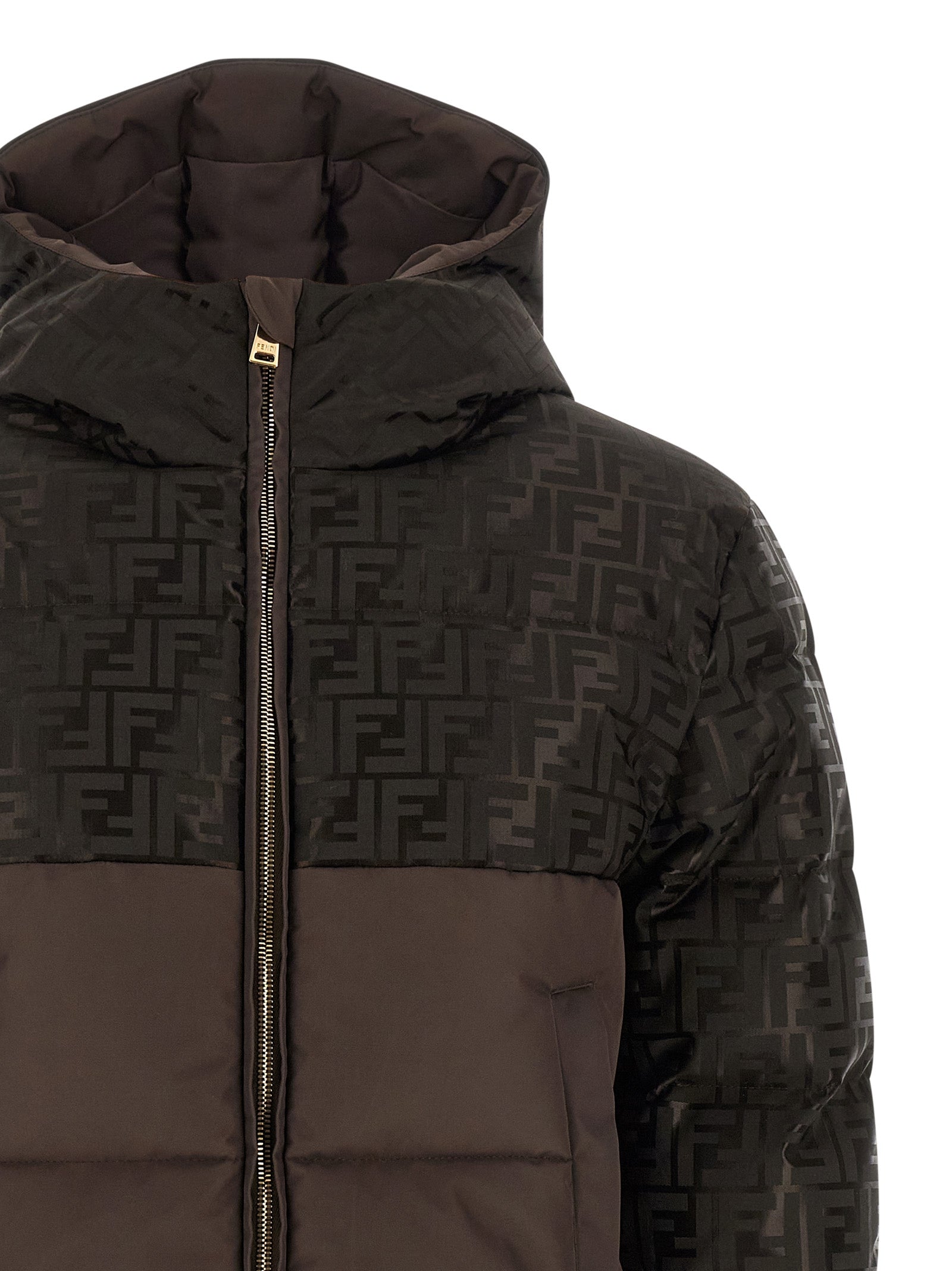 Fendi Brown Cotton Full-Length Women's Jacket