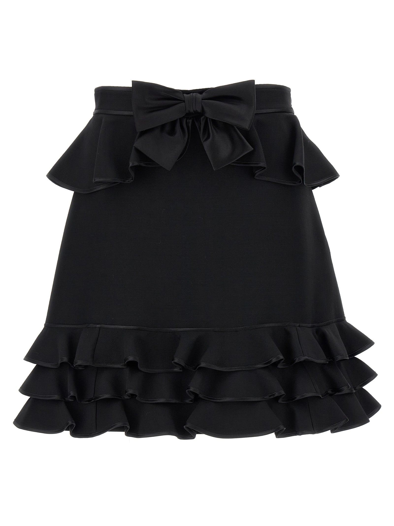 Valentino Garavani Black Virgin Wool Long Women's Skirt