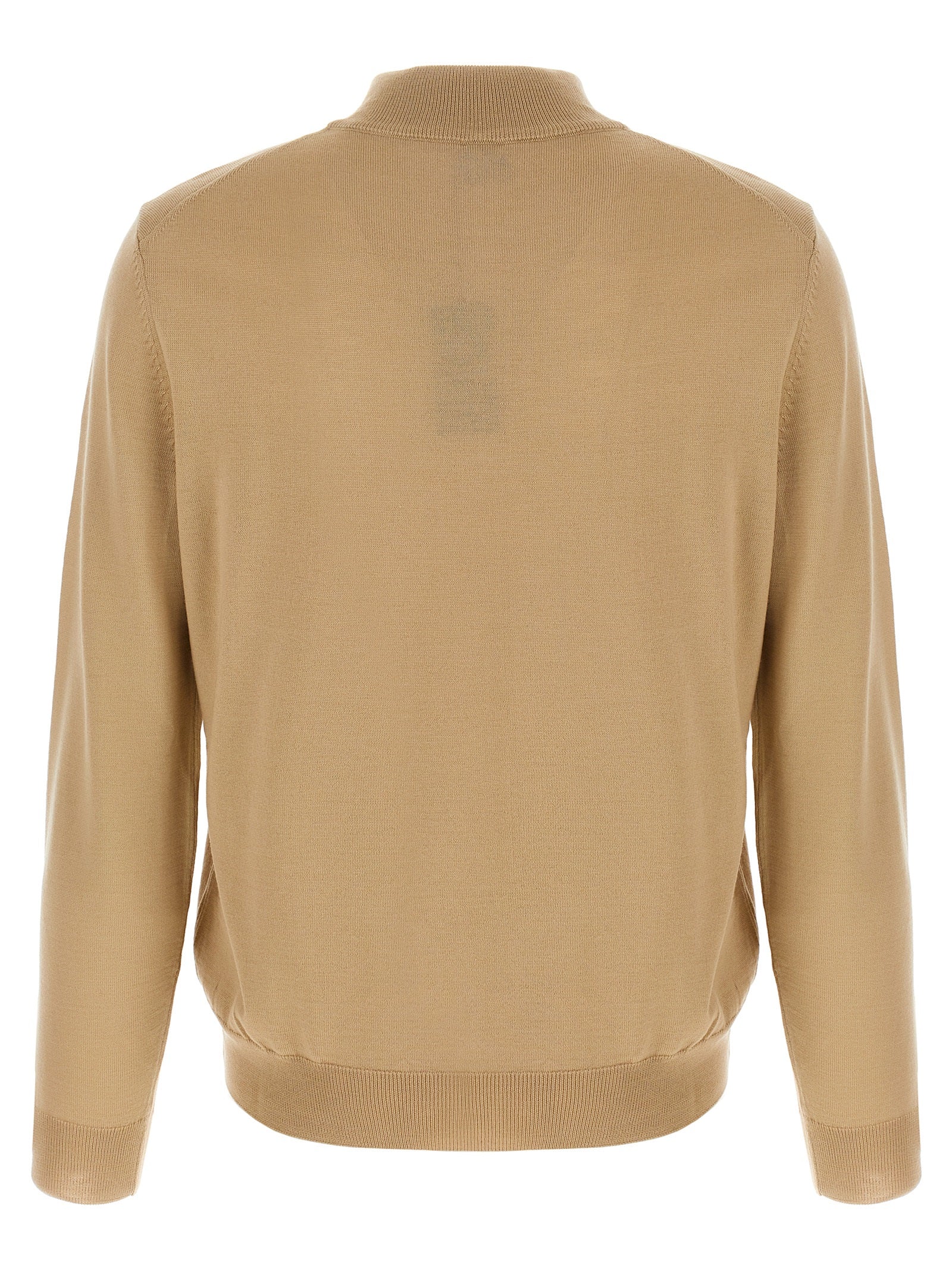 Hugo Boss Beige Virgin Wool Men's Cardigan