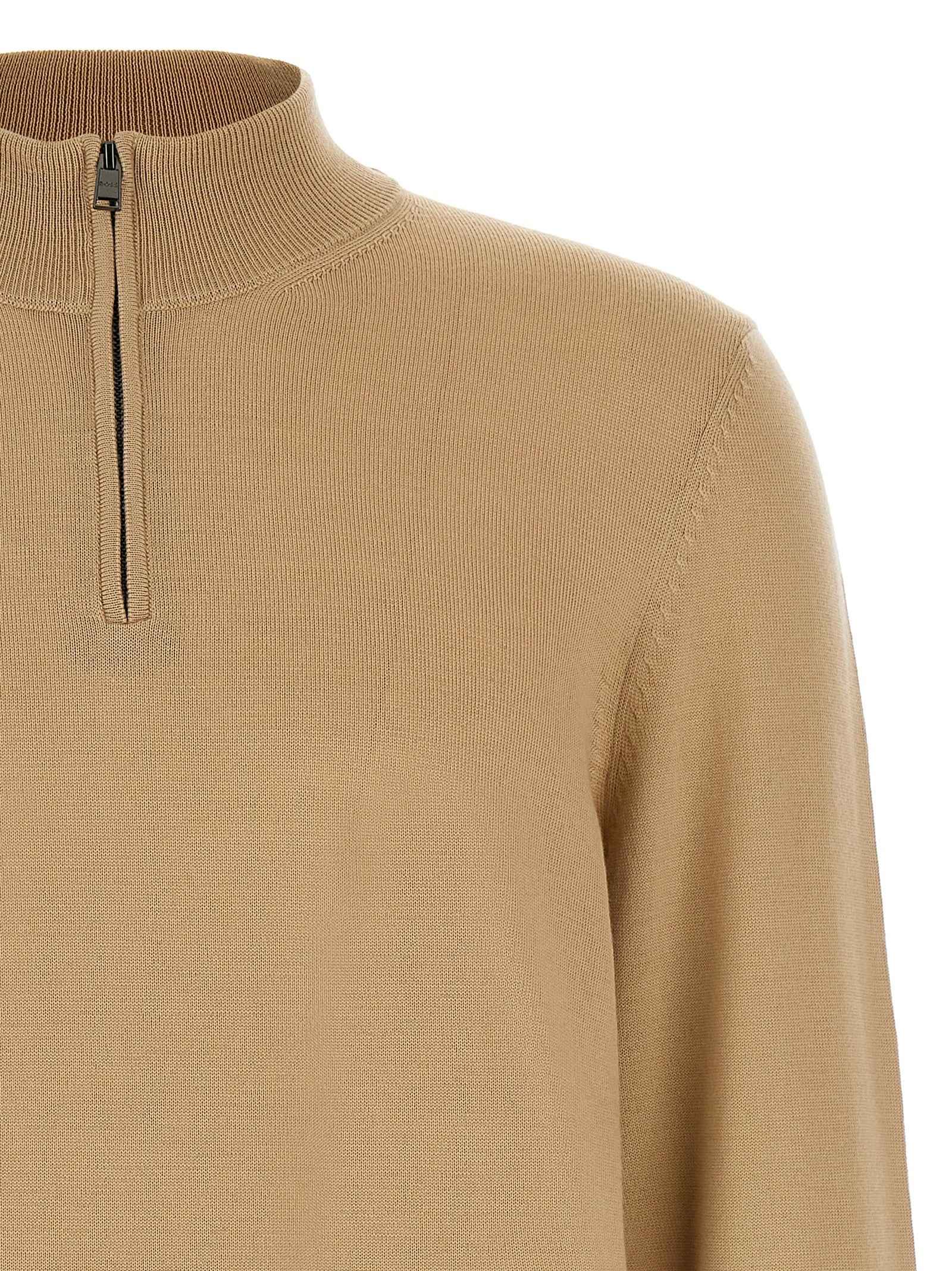 Hugo Boss Beige Virgin Wool Men's Cardigan