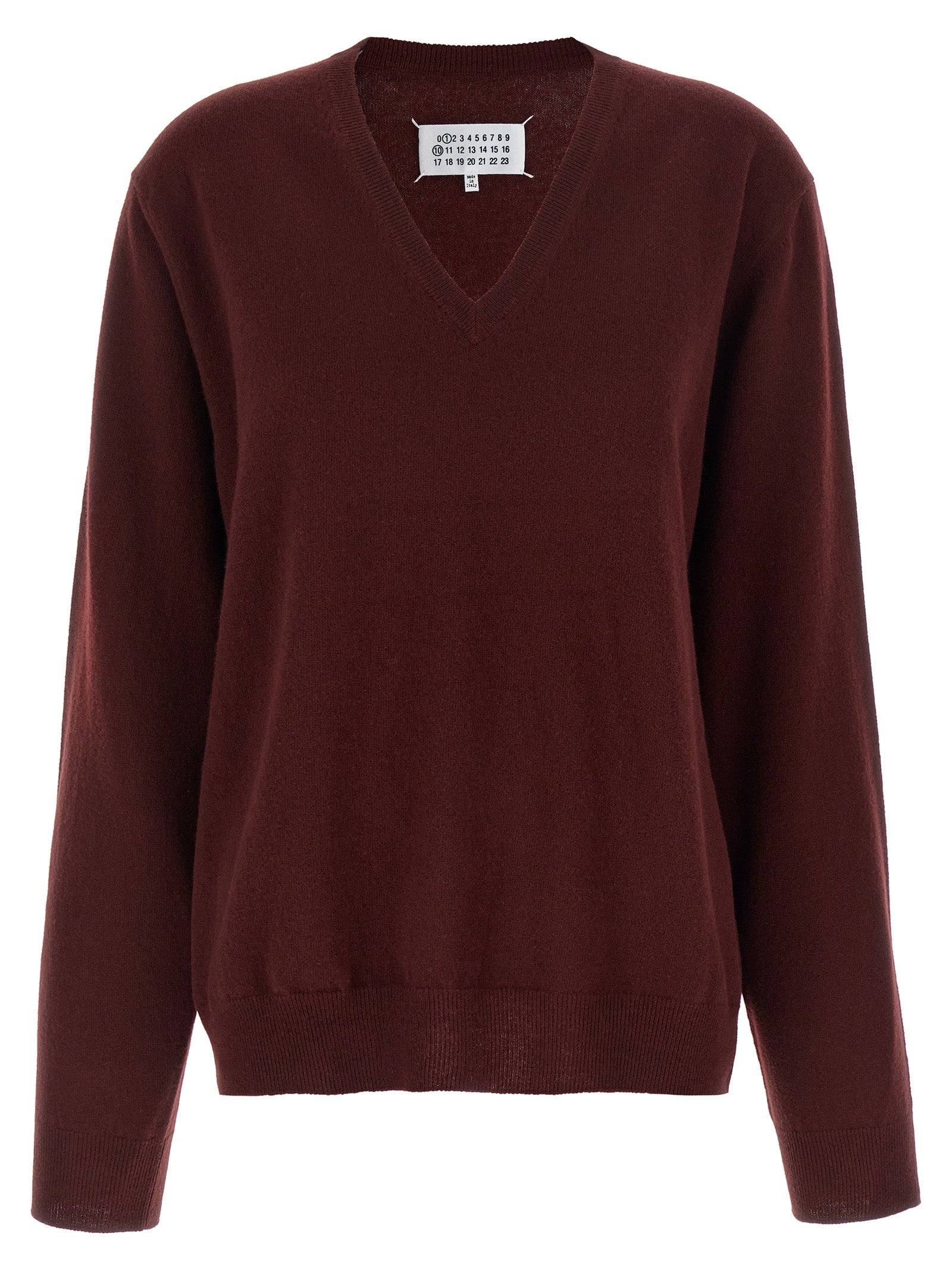 Maison Margiela Bordeaux Virgin Wool Women's Cardigan