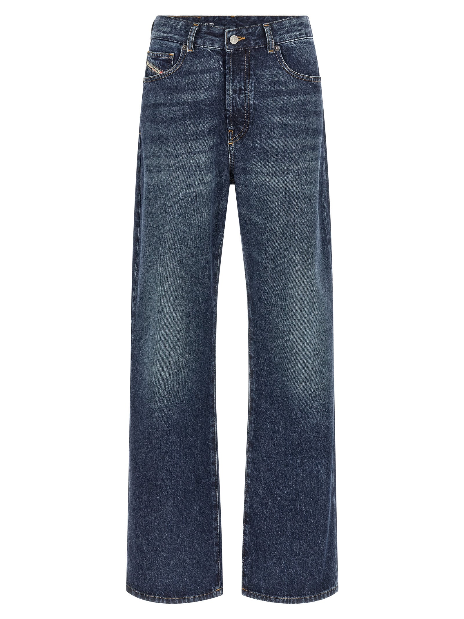 Diesel Blue Cotton Straight-Leg Women's Jeans