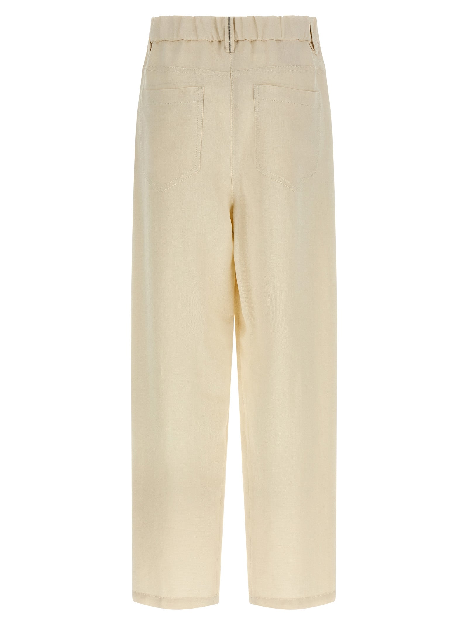 Brunello Cucinelli White Viscose Casual Women's Pants