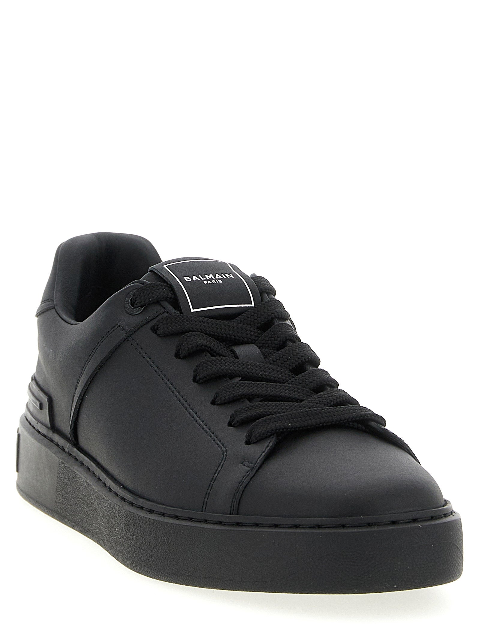 Balmain Black Calfskin Low Top Men's Sneakers