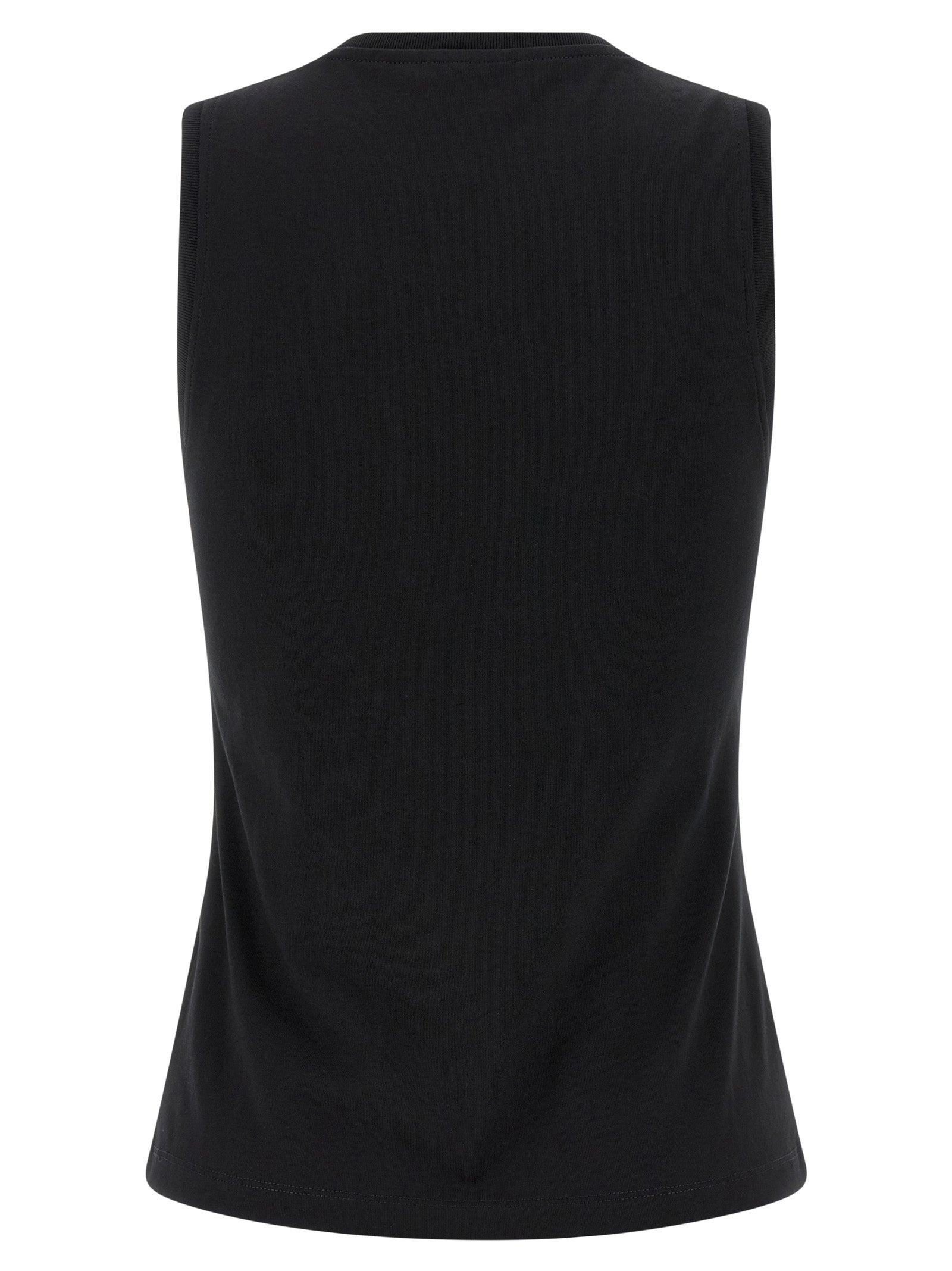 Balmain Black Cotton Sleeveles Women's T-Shirt