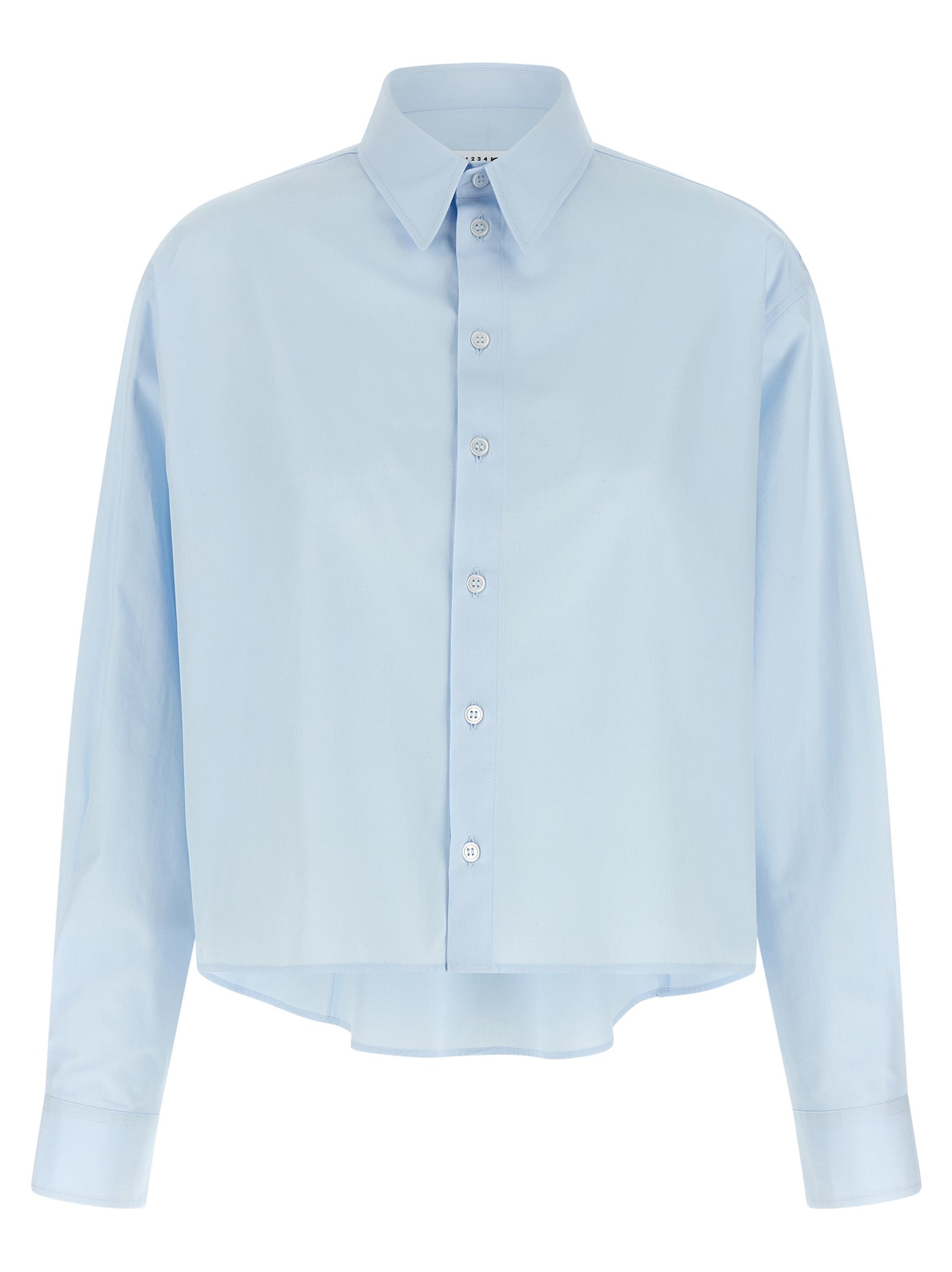MM6 Maison Margiela Blue Cotton Women's Blouse
