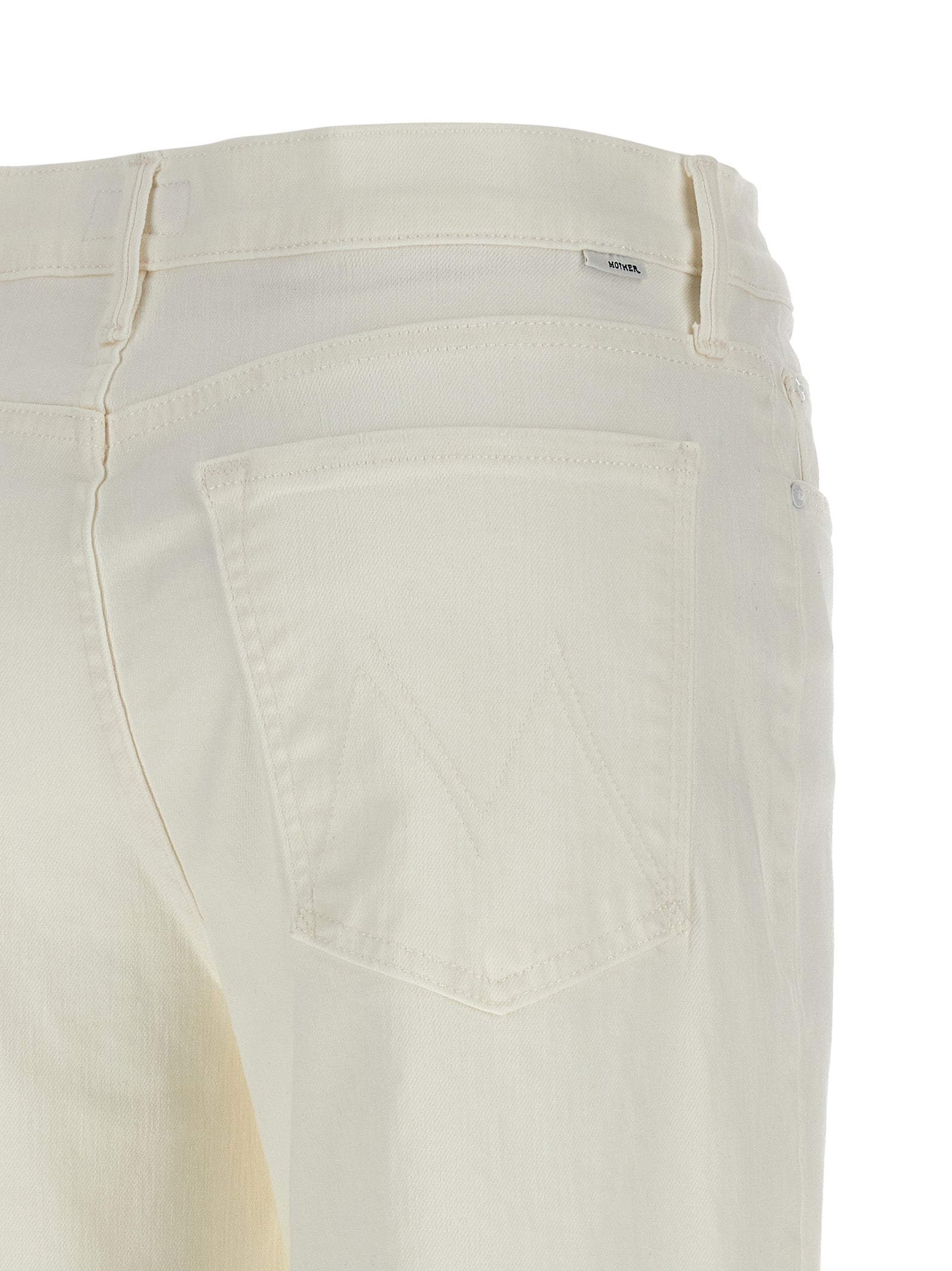 Mother Denim White Cotton Flared Women's Jeans