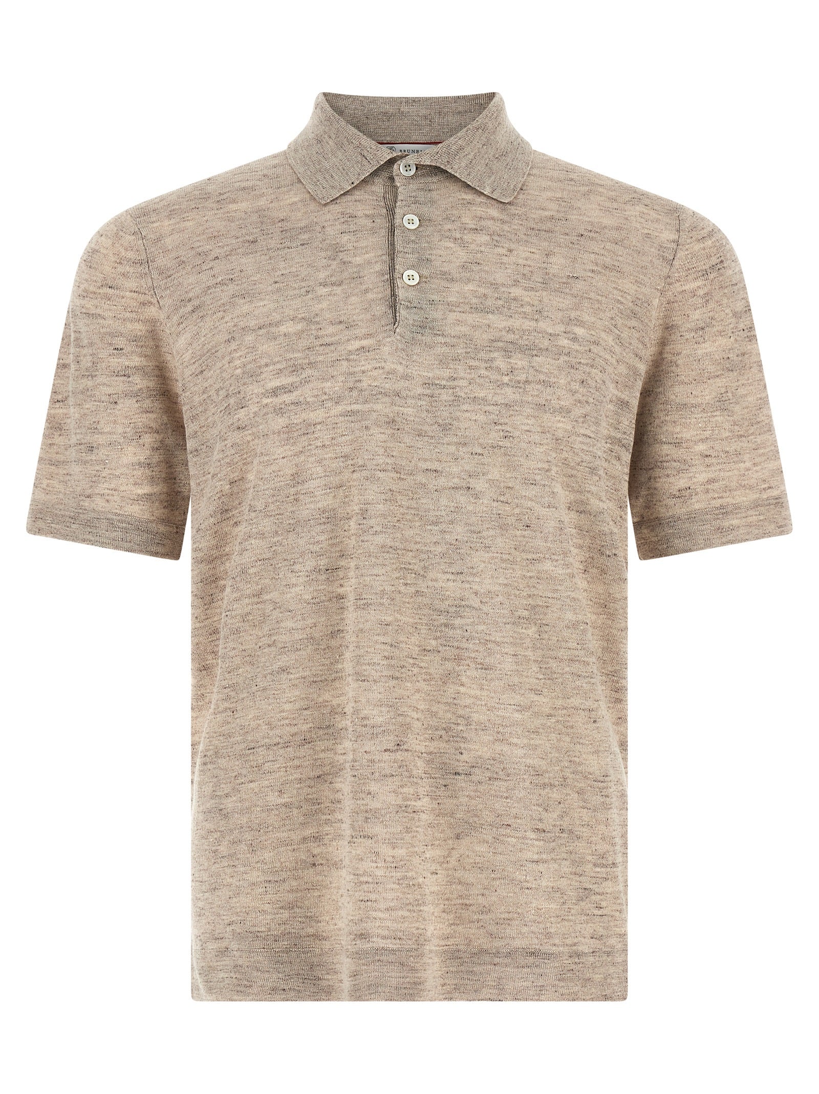 Brunello Cucinelli Beige Linen Polo Men's Shirt