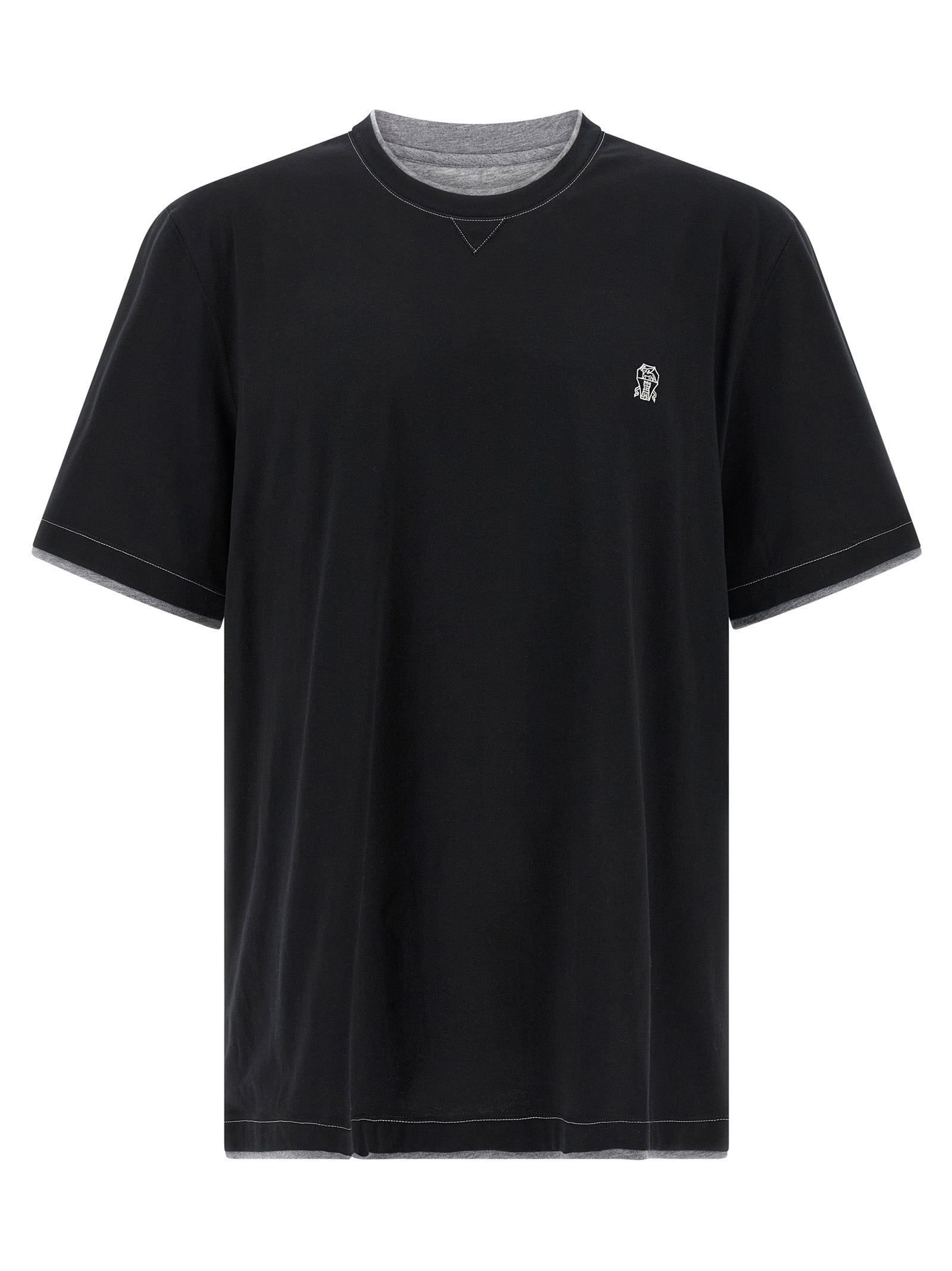 Brunello Cucinelli Black Cotton Men's T-Shirt